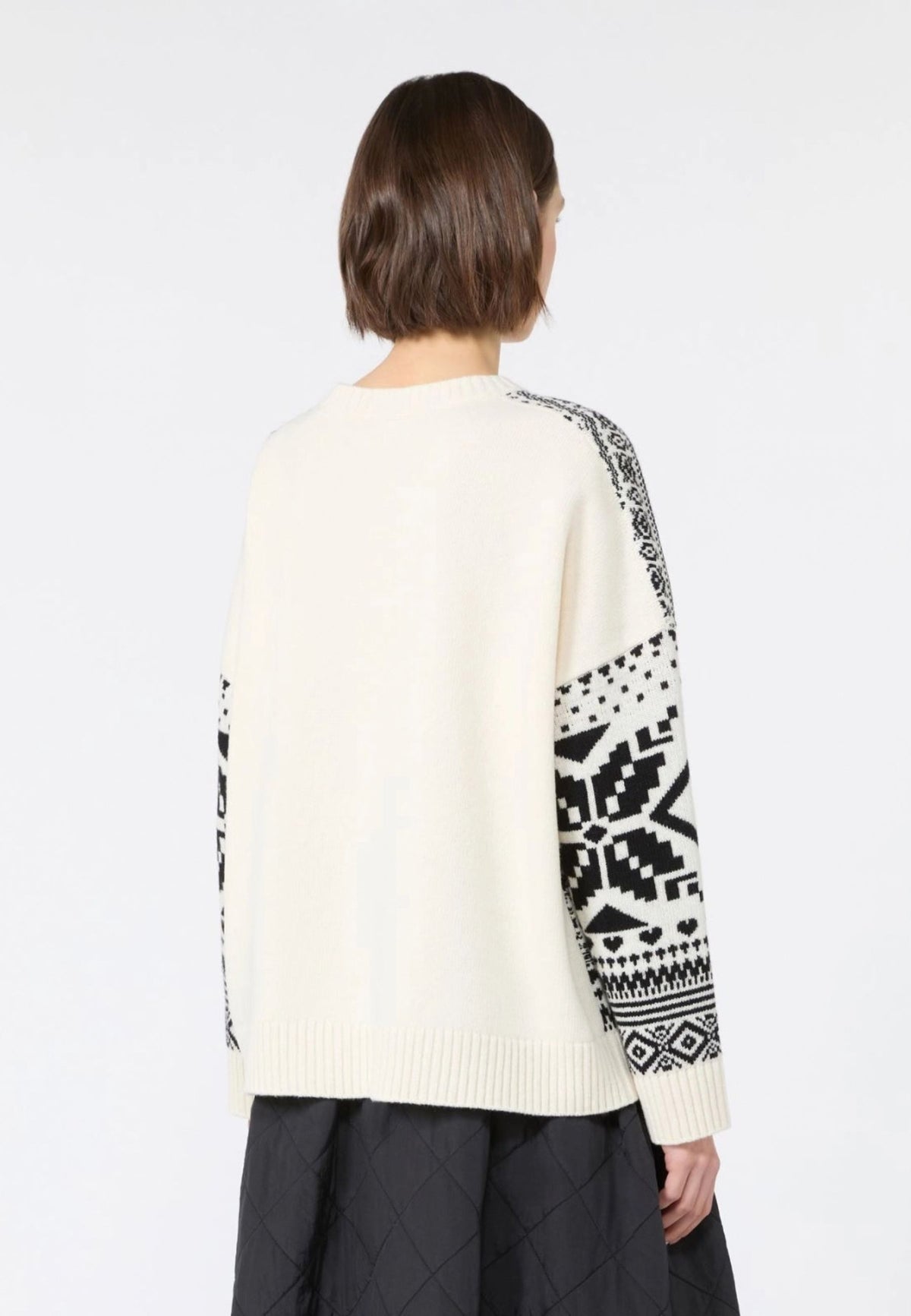 Weekend Max Mara - Maglia Girocollo Jacquard in Pura Lana 