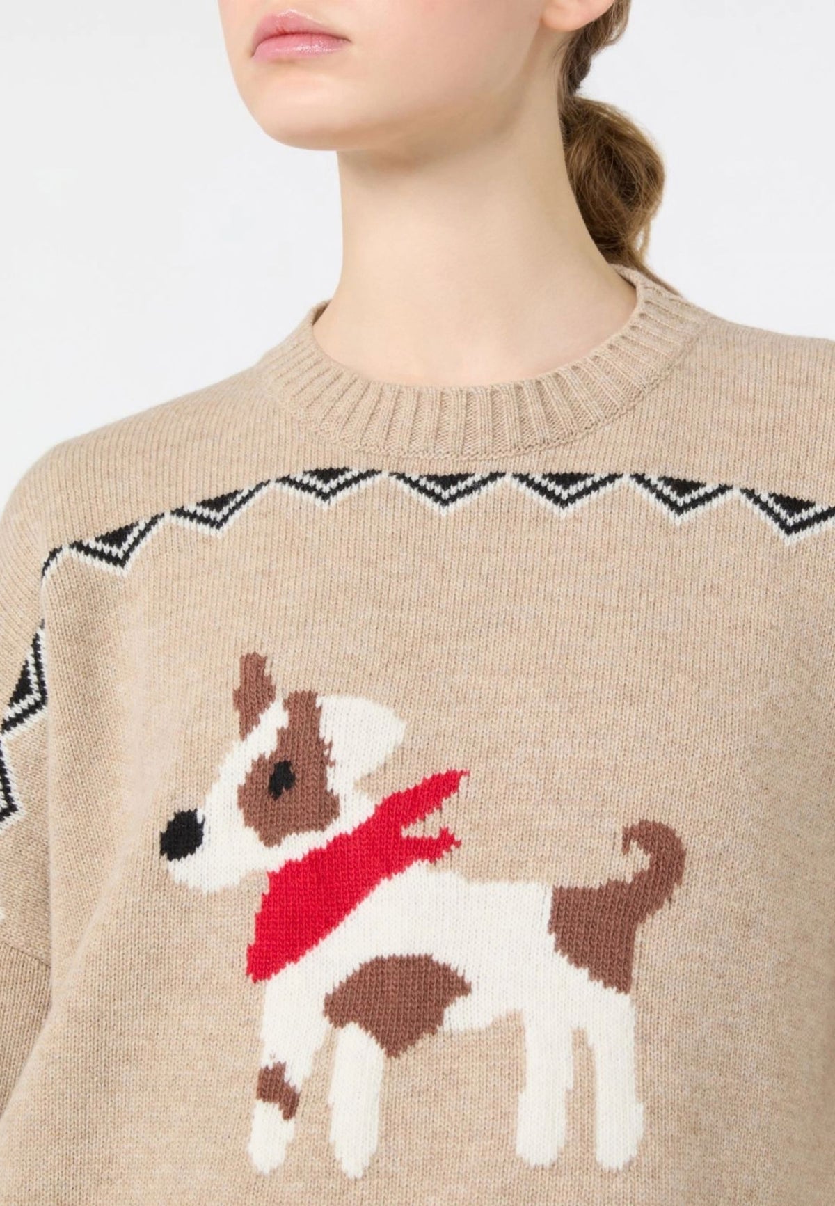 Weekend Max Mara - Maglia Girocollo Jacquard in Pura Lana 