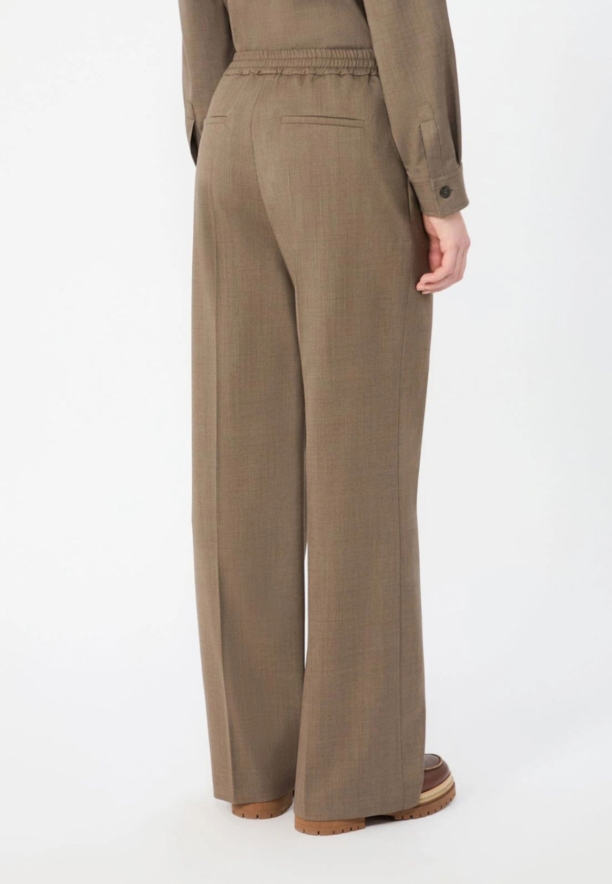 Weekend Max Mara - Pantalone Dritto in Batavia di Lana Stretch 