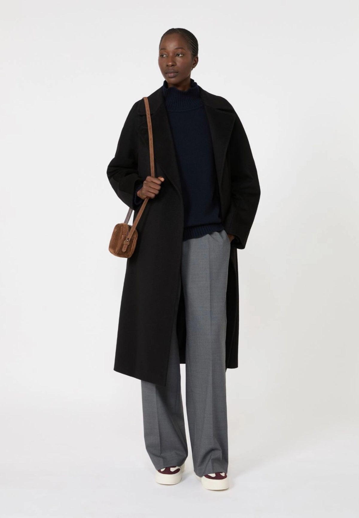 Weekend Max Mara - Pantalone Dritto in Batavia di Lana Stretch 
