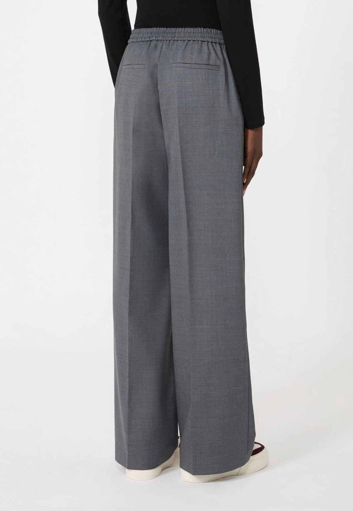 Weekend Max Mara - Pantalone Dritto in Batavia di Lana Stretch 