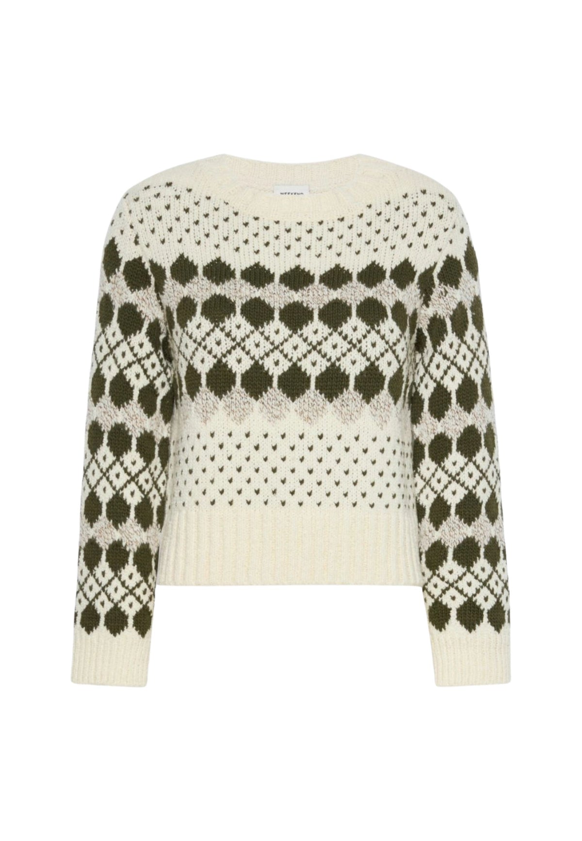 Weekend Max Mara - Maglia Girocollo Jacquard in Lana e Cashmere 