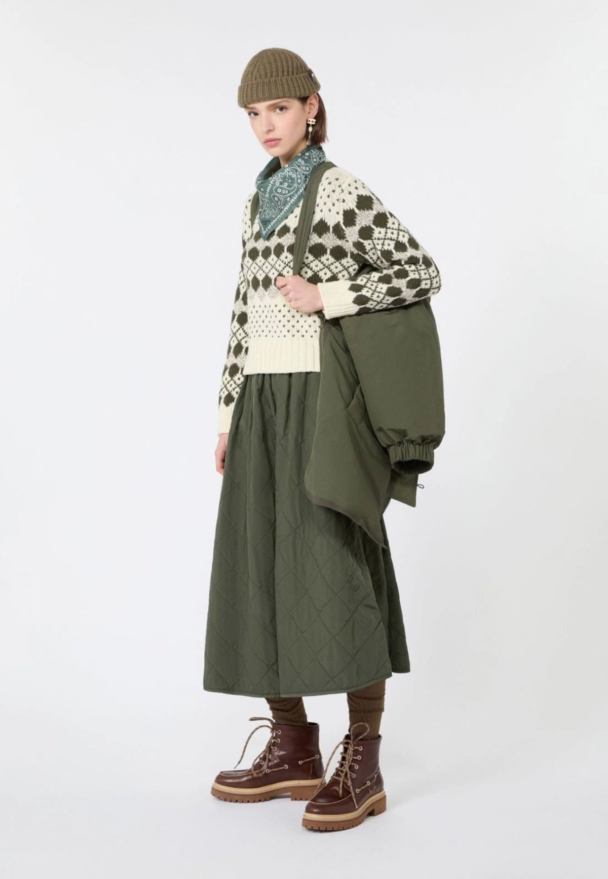 Weekend Max Mara - Maglia Girocollo Jacquard in Lana e Cashmere 