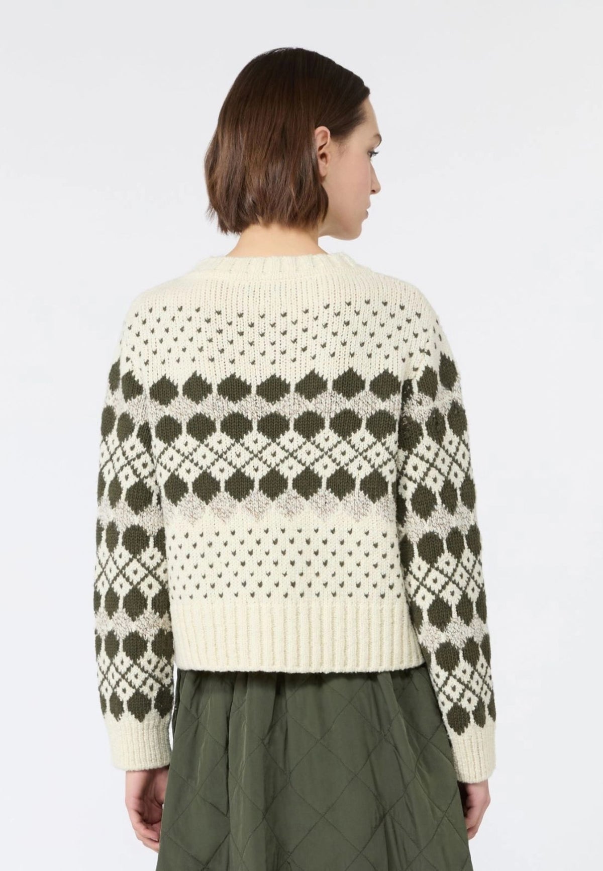 Weekend Max Mara - Maglia Girocollo Jacquard in Lana e Cashmere 