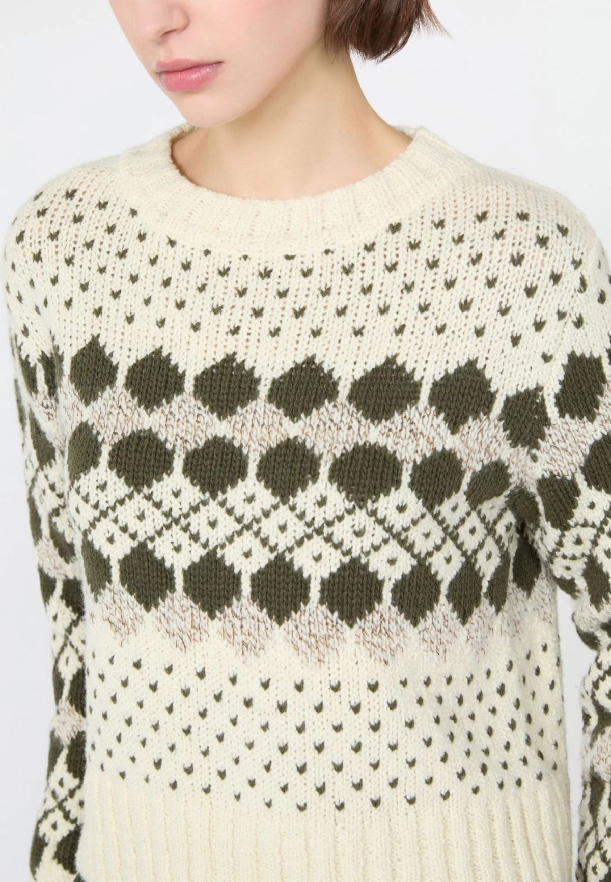 Weekend Max Mara - Maglia Girocollo Jacquard in Lana e Cashmere 