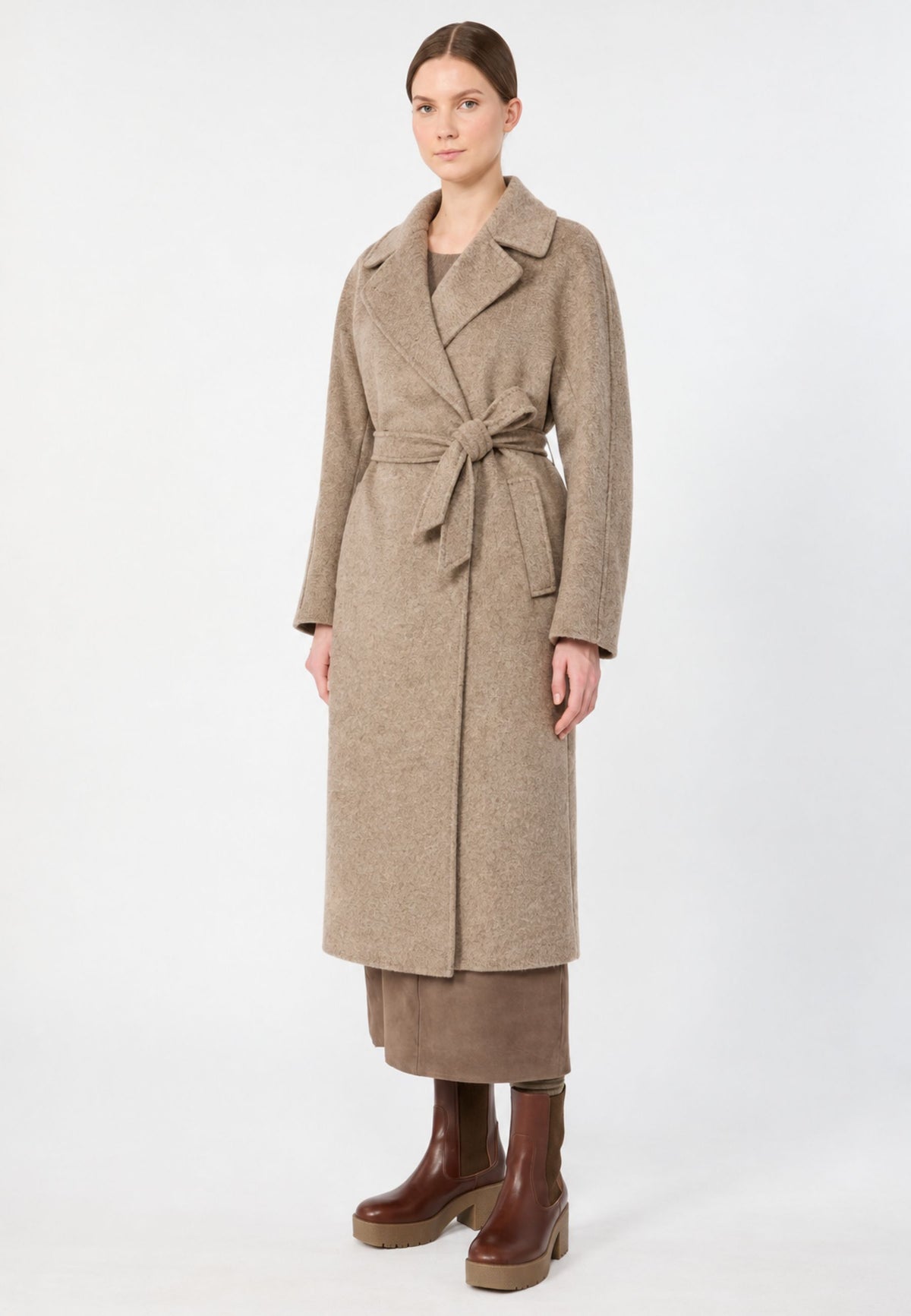 Weekend Max Mara - Cappotto Lungo in Pura Lana con Cintura 