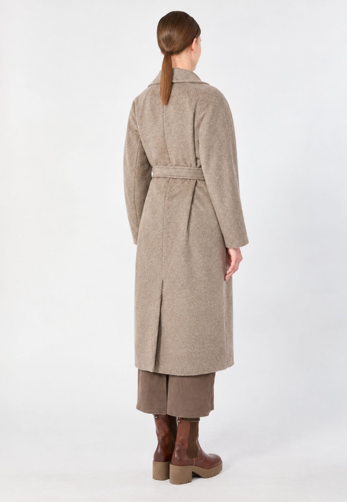 Weekend Max Mara - Cappotto Lungo in Pura Lana con Cintura 