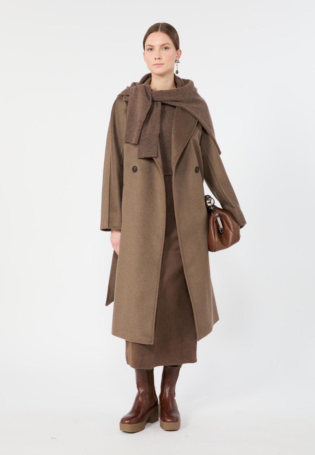 Weekend Max Mara - Cappotto Lungo in Pura Lana con Cintura 