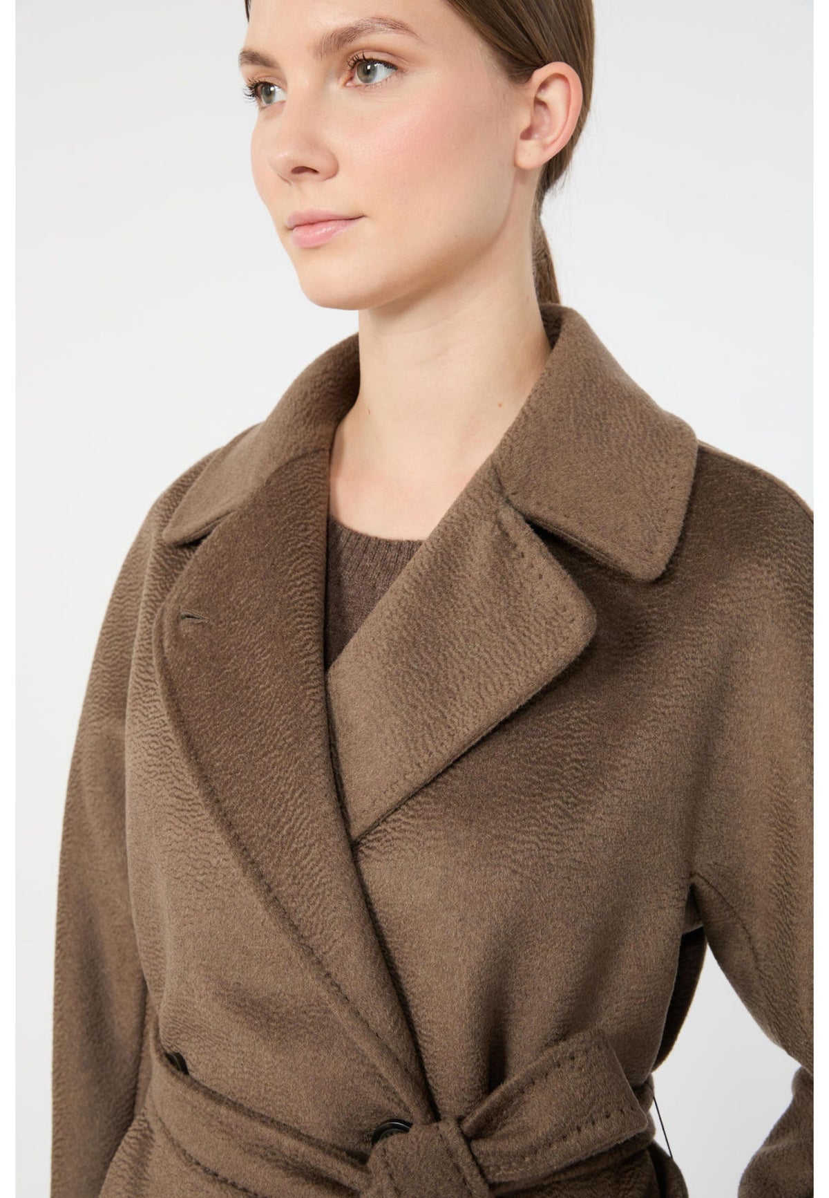Weekend Max Mara - Cappotto Lungo in Pura Lana con Cintura 