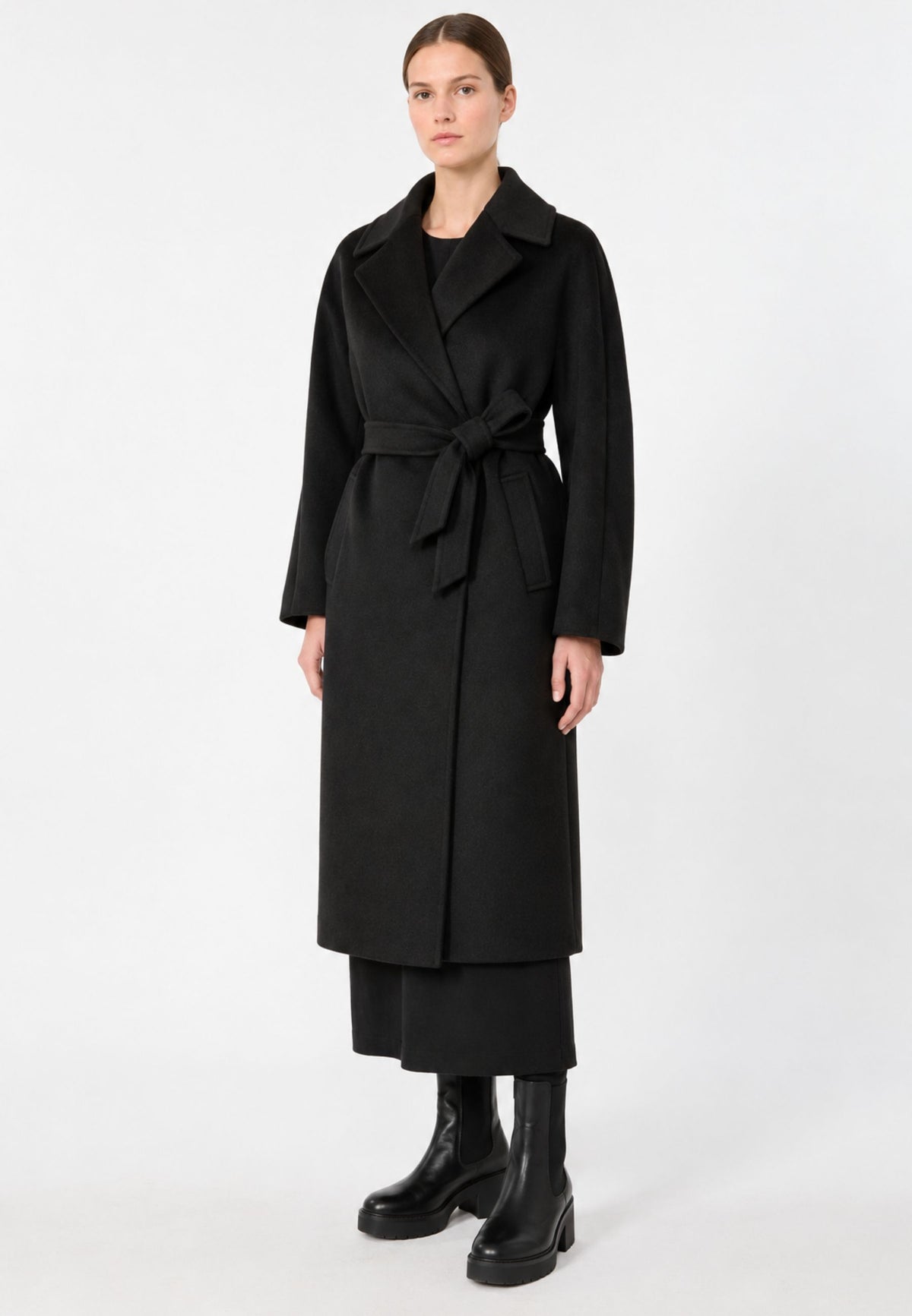 Weekend Max Mara - Cappotto Lungo in Pura Lana con Cintura 