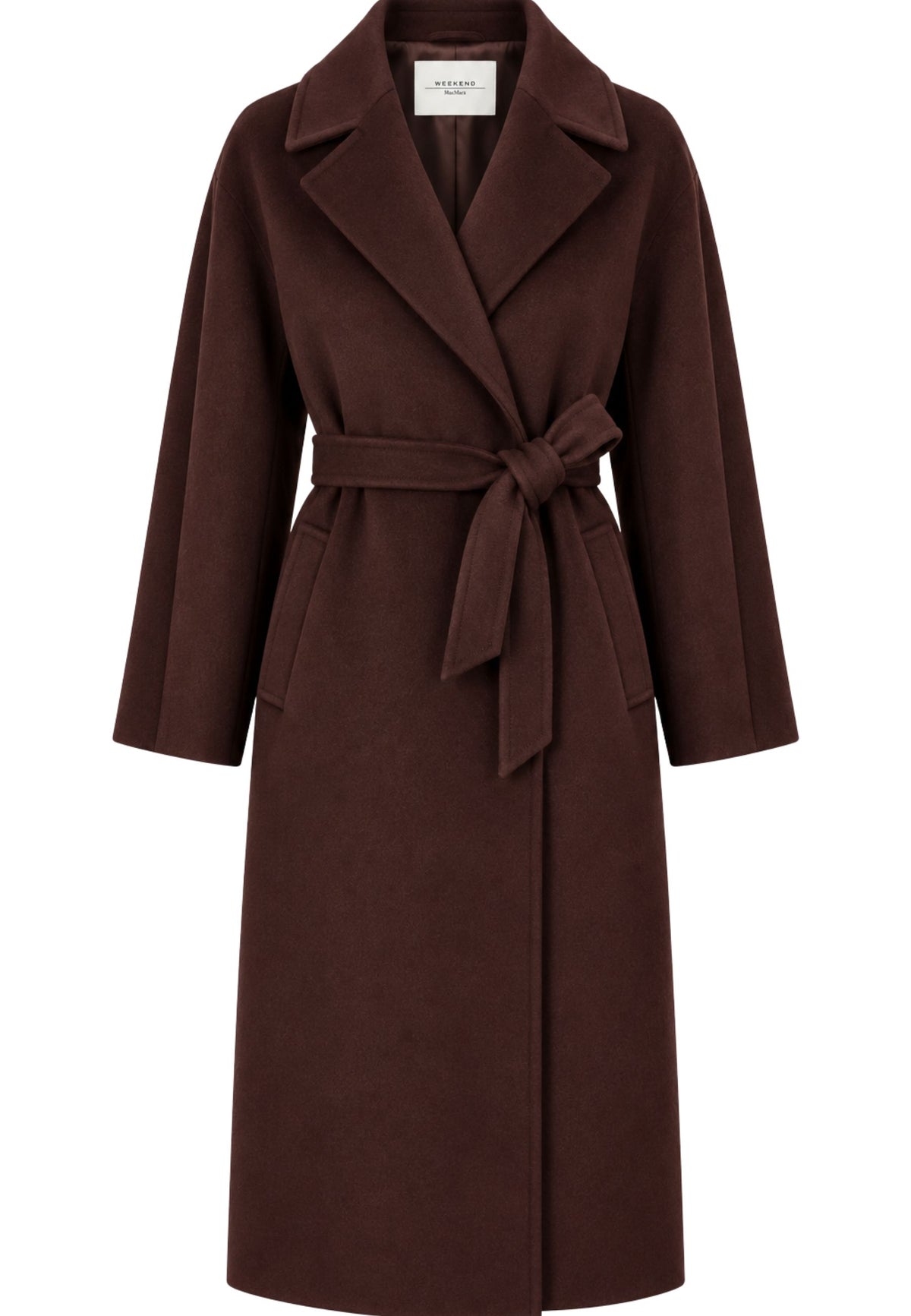 Weekend Max Mara - Cappotto Lungo in Pura Lana con Cintura 