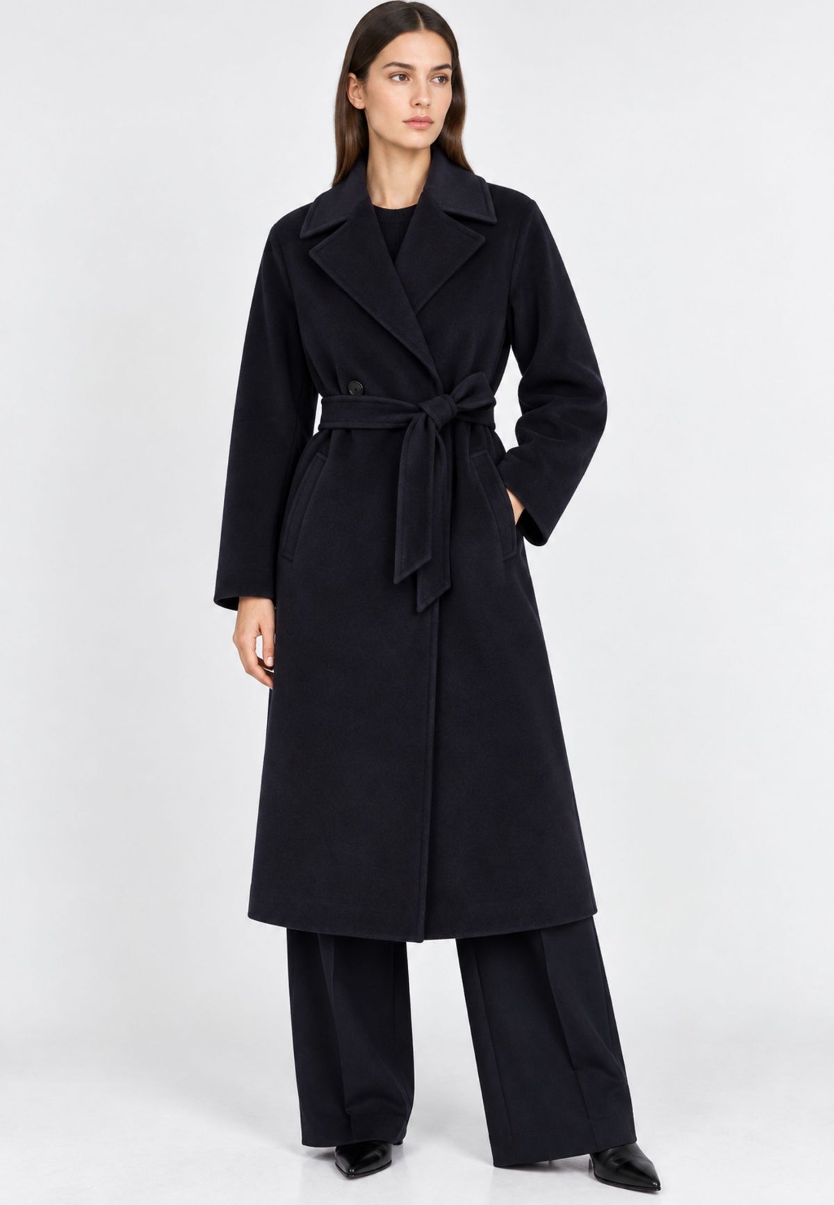 Weekend Max Mara - Cappotto Lungo in Pura Lana con Cintura 