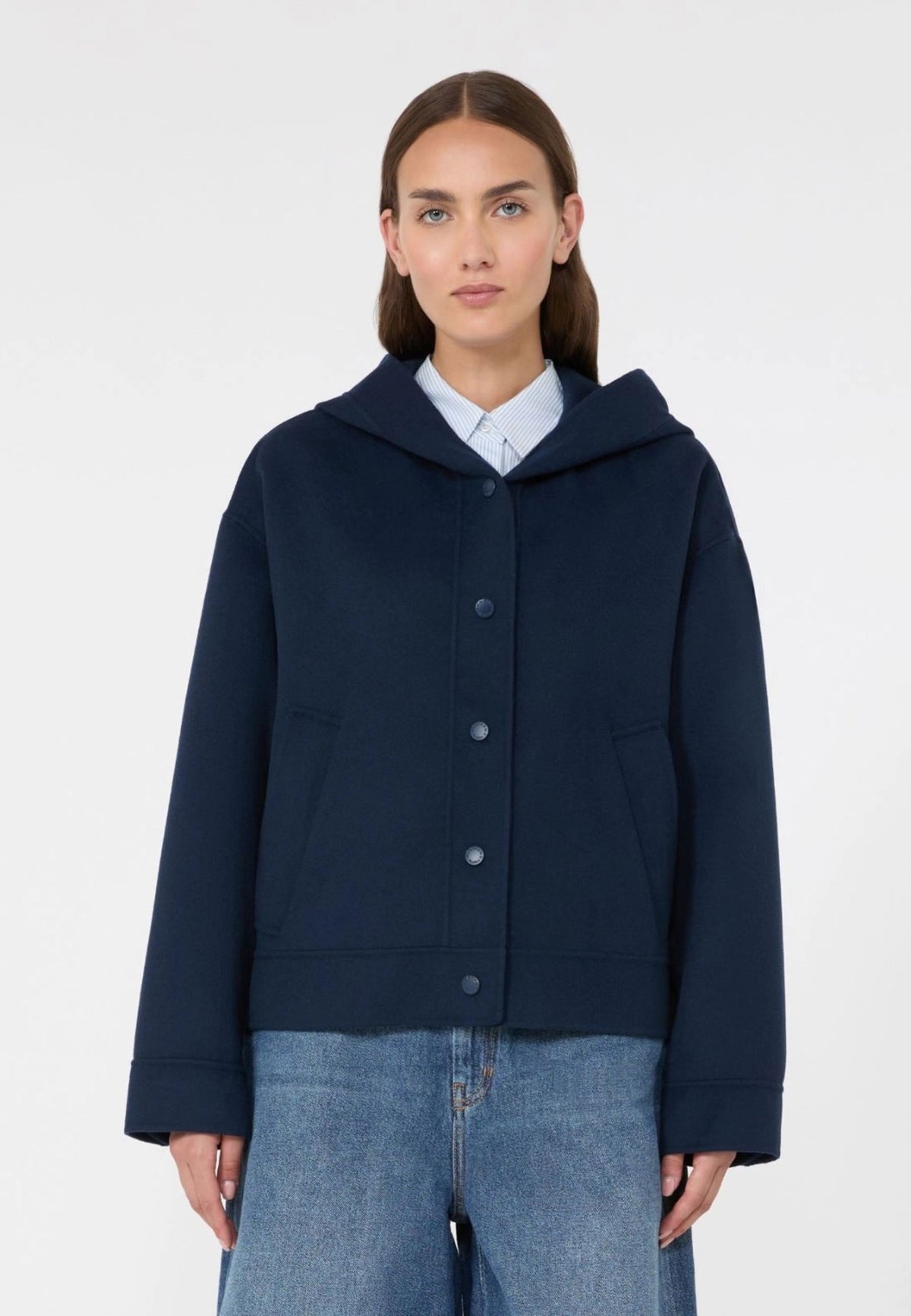 Weekend Max Mara - Giacca Cropped con Cappuccio in Lana 