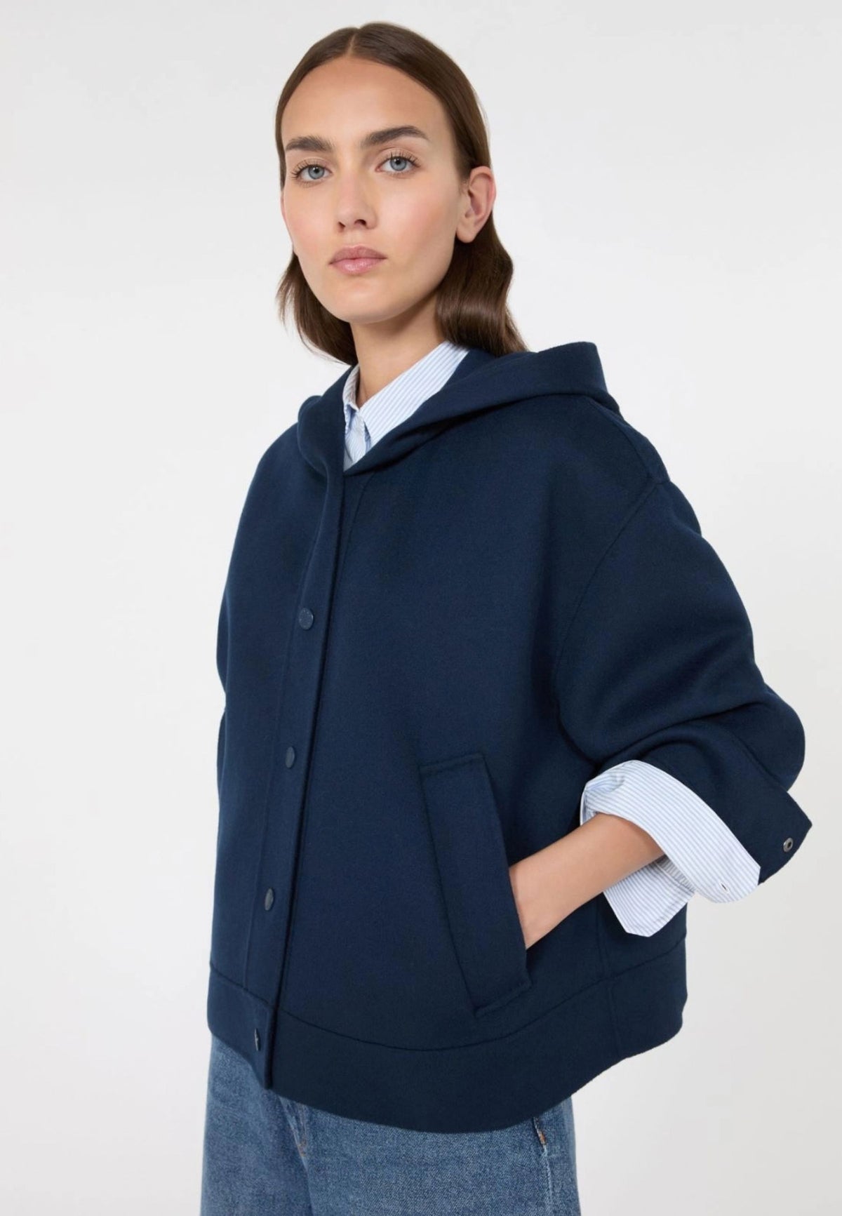 Weekend Max Mara - Giacca Cropped con Cappuccio in Lana 