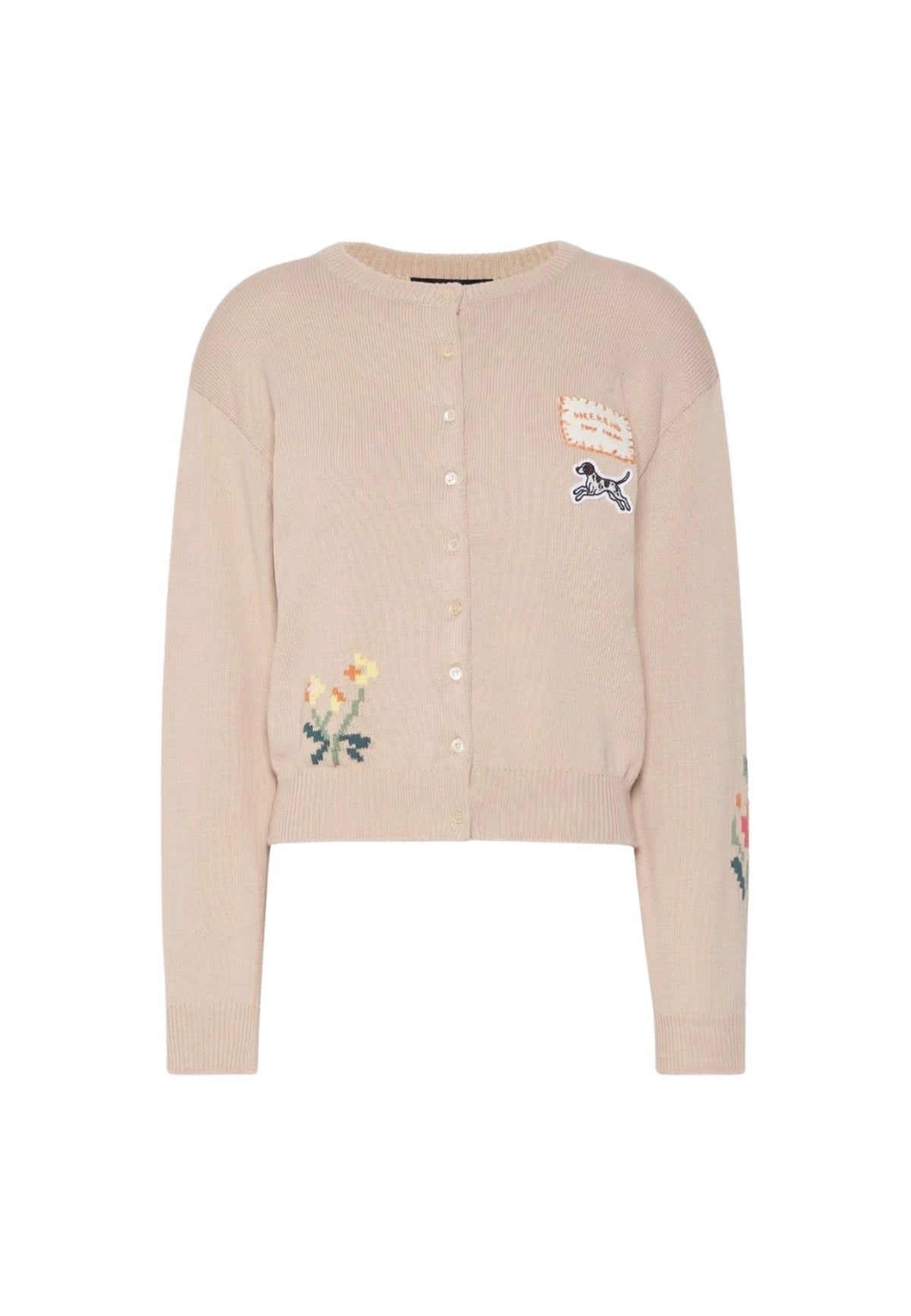 Weekend Max Mara - Cardigan Girocollo in Cotone con Intarsi 