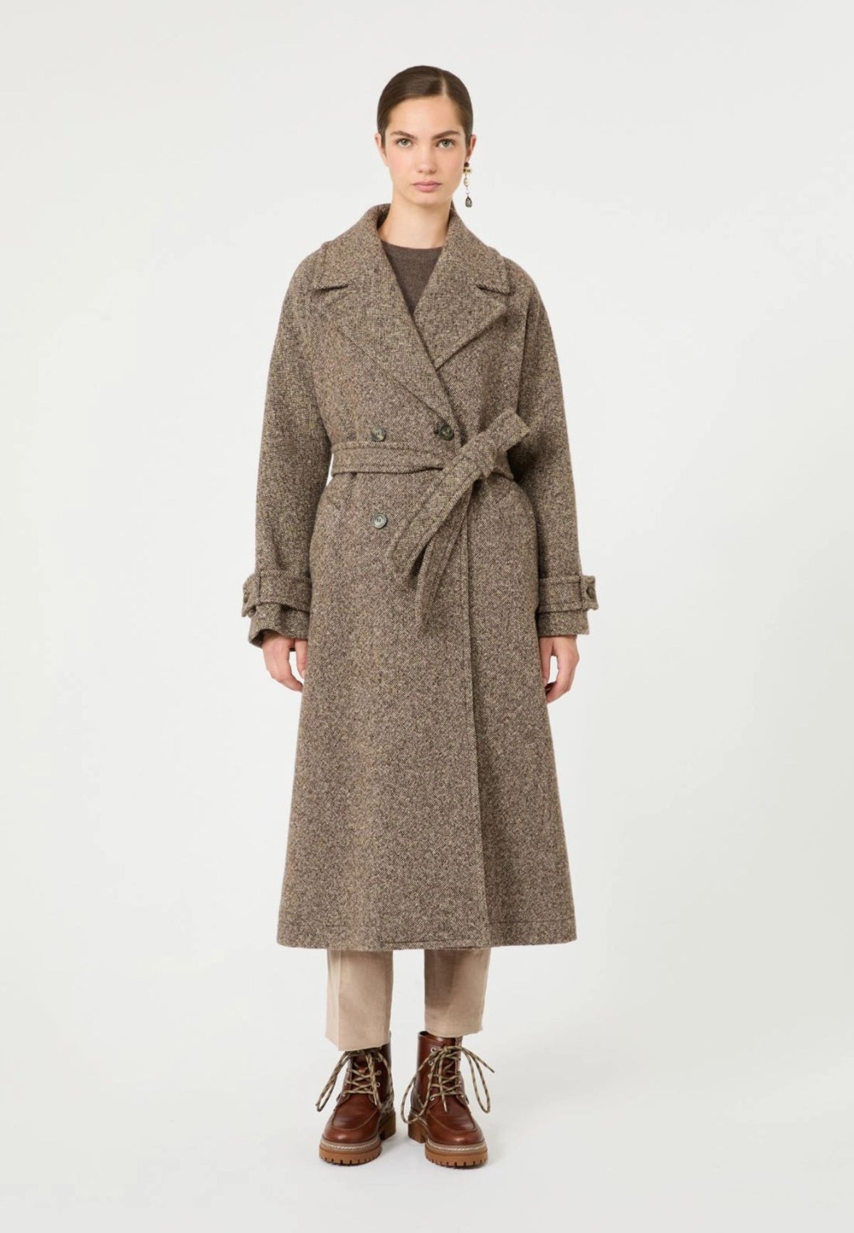 Weekend Max Mara - Cappotto Lungo Doppiopetto in Lana con Cintura 