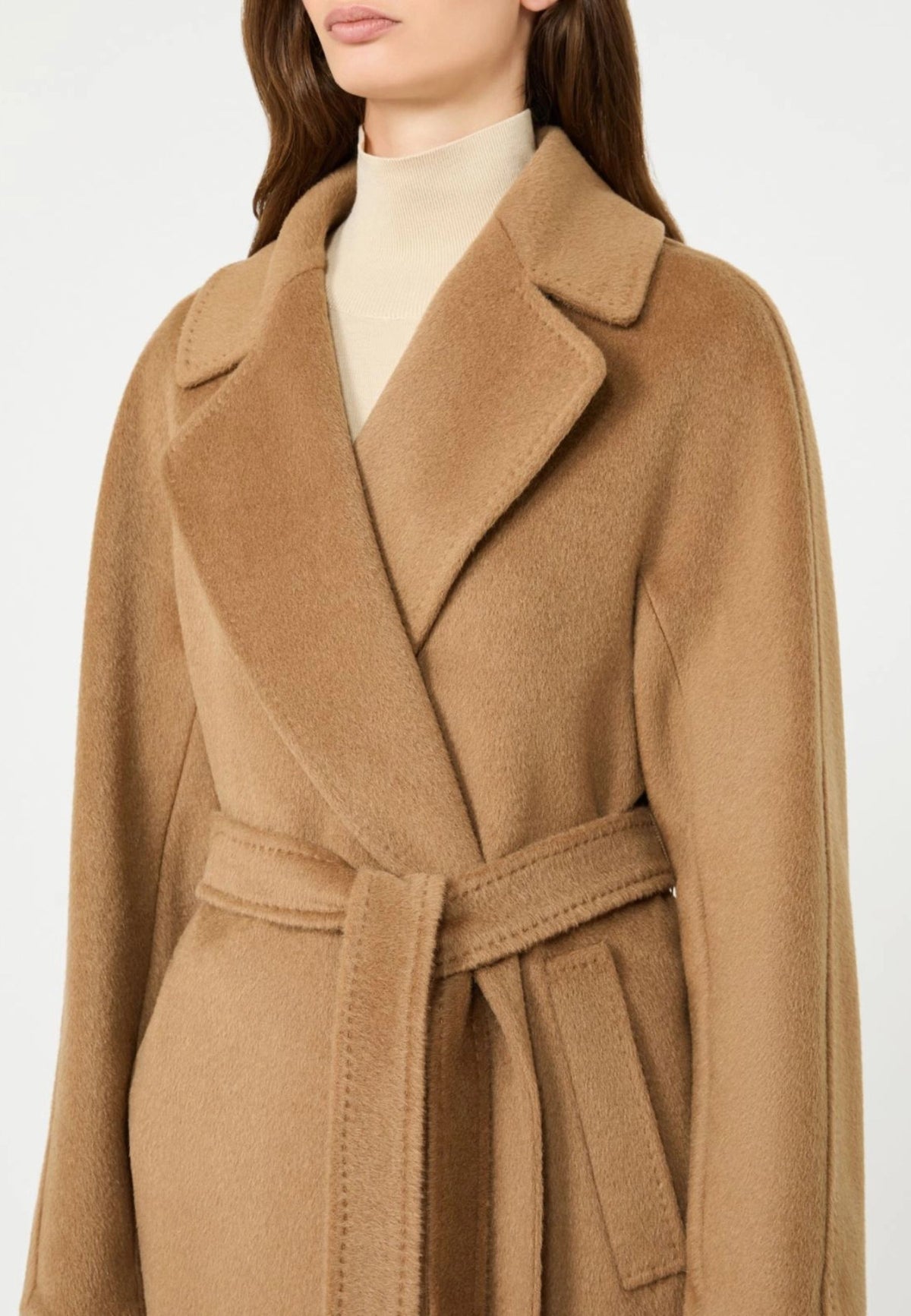 Weekend Max Mara - Cappotto Lungo in Lana, Alpaca e Mohair con Cintura 