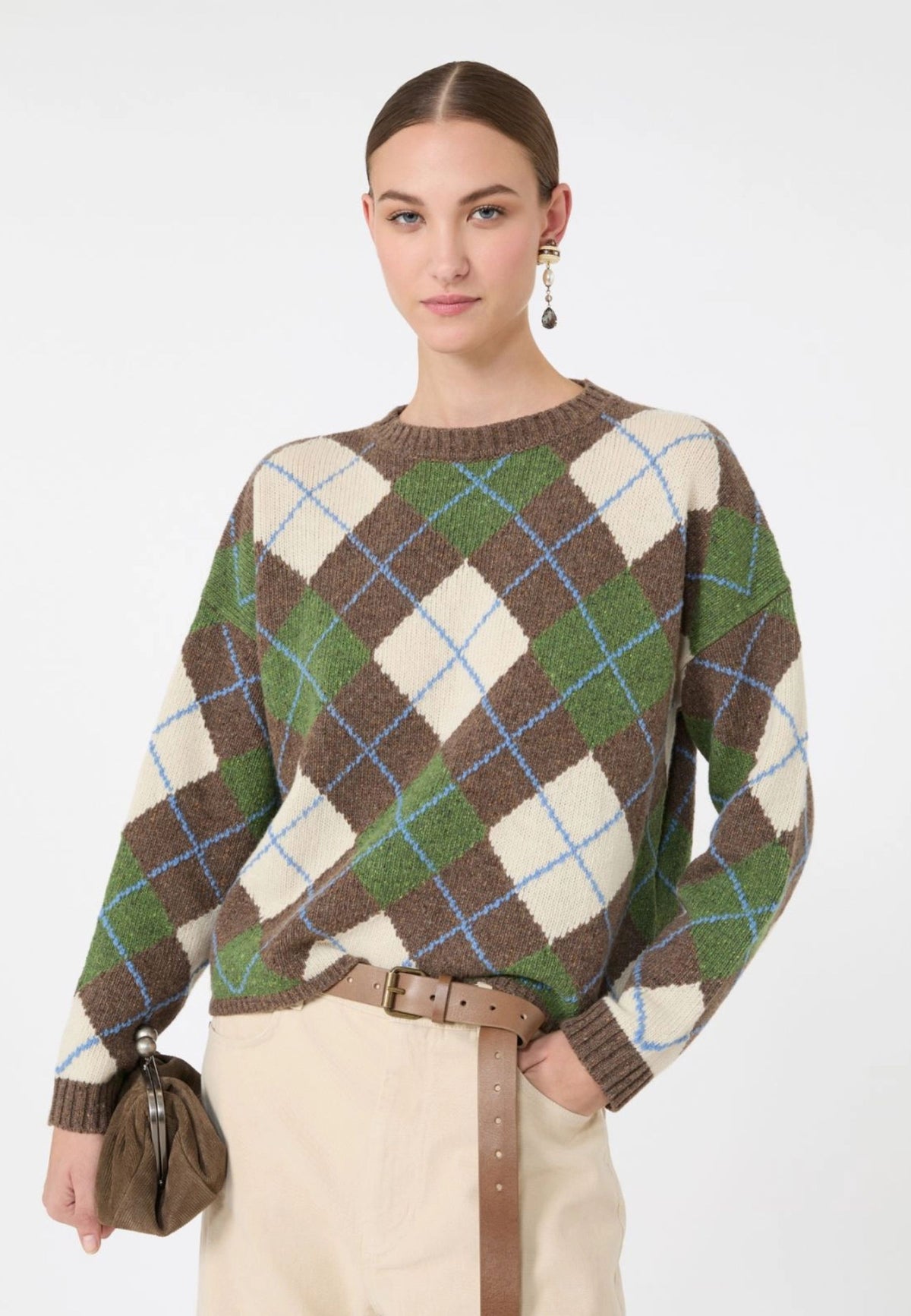Weekend Max Mara - Maglia Argyle in Lana e Seta 