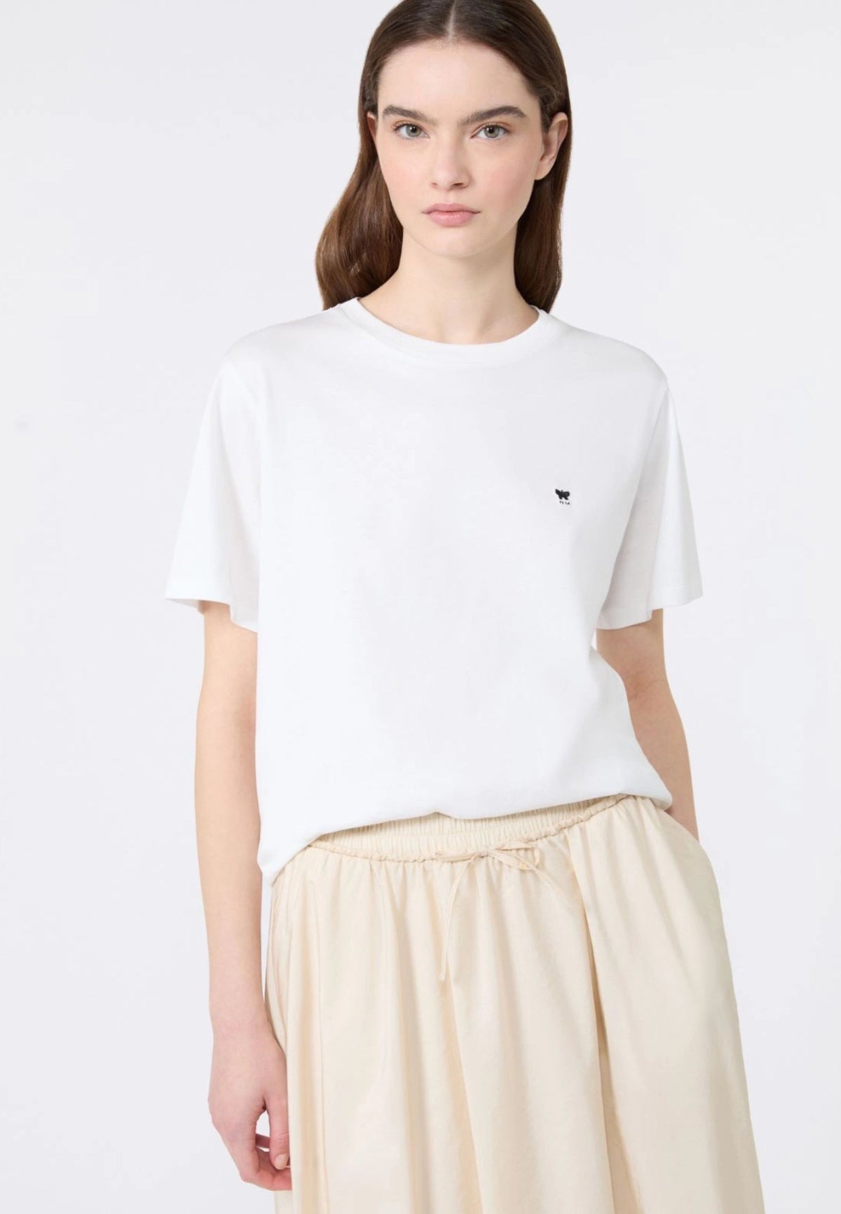 Weekend Max Mara - T-shirt in Cotone con Logo Farfalla 