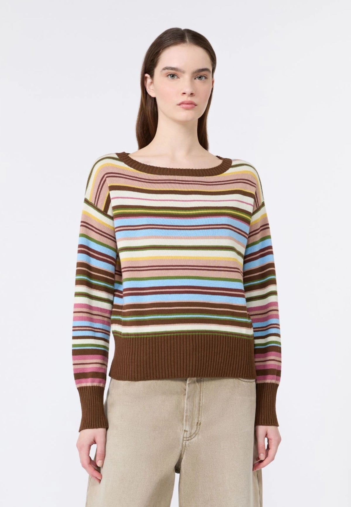 Weekend Max Mara - Maglia in Puro Cotone con Scollo a Barchetta 