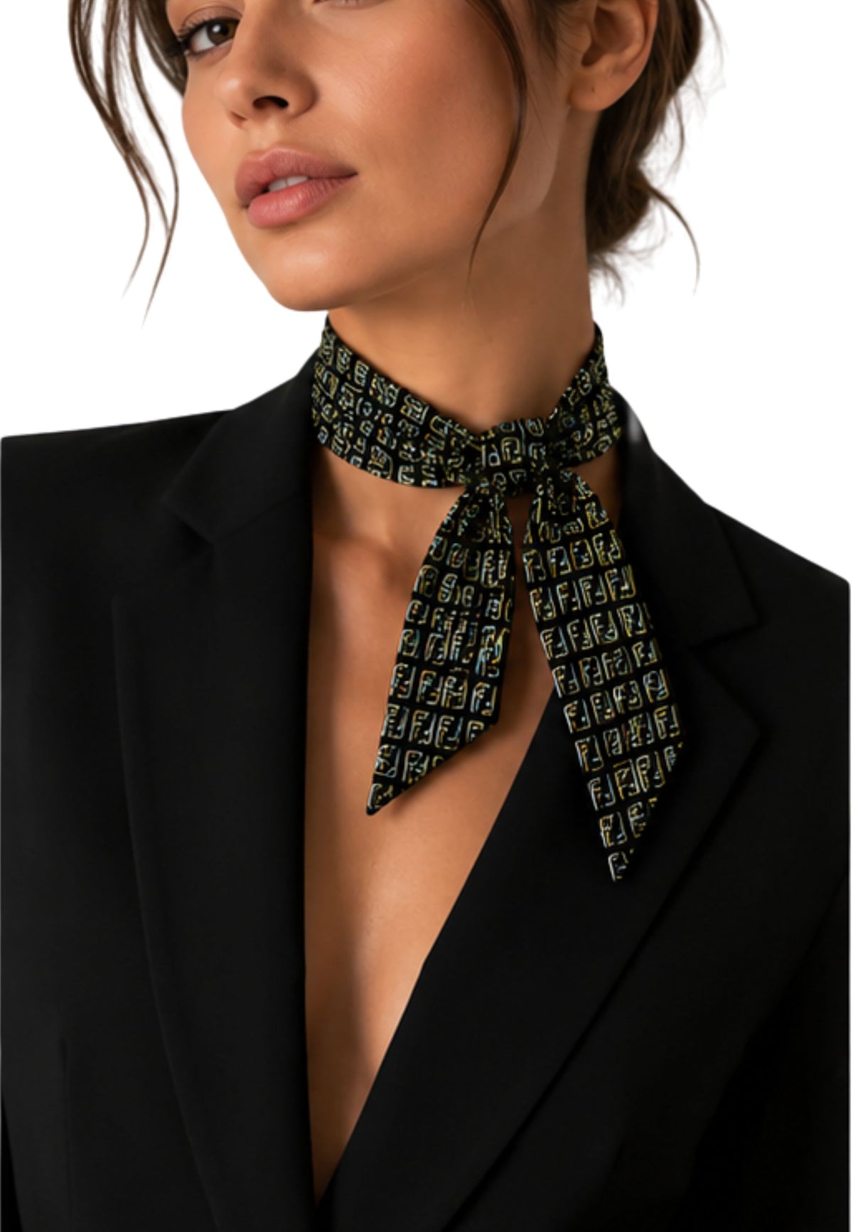Sciarpina Mini Zucca Fendi in Seta Multicolor 