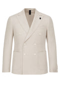 Doppelreiher aus Leinen-Baumwoll-Mischung - Beige