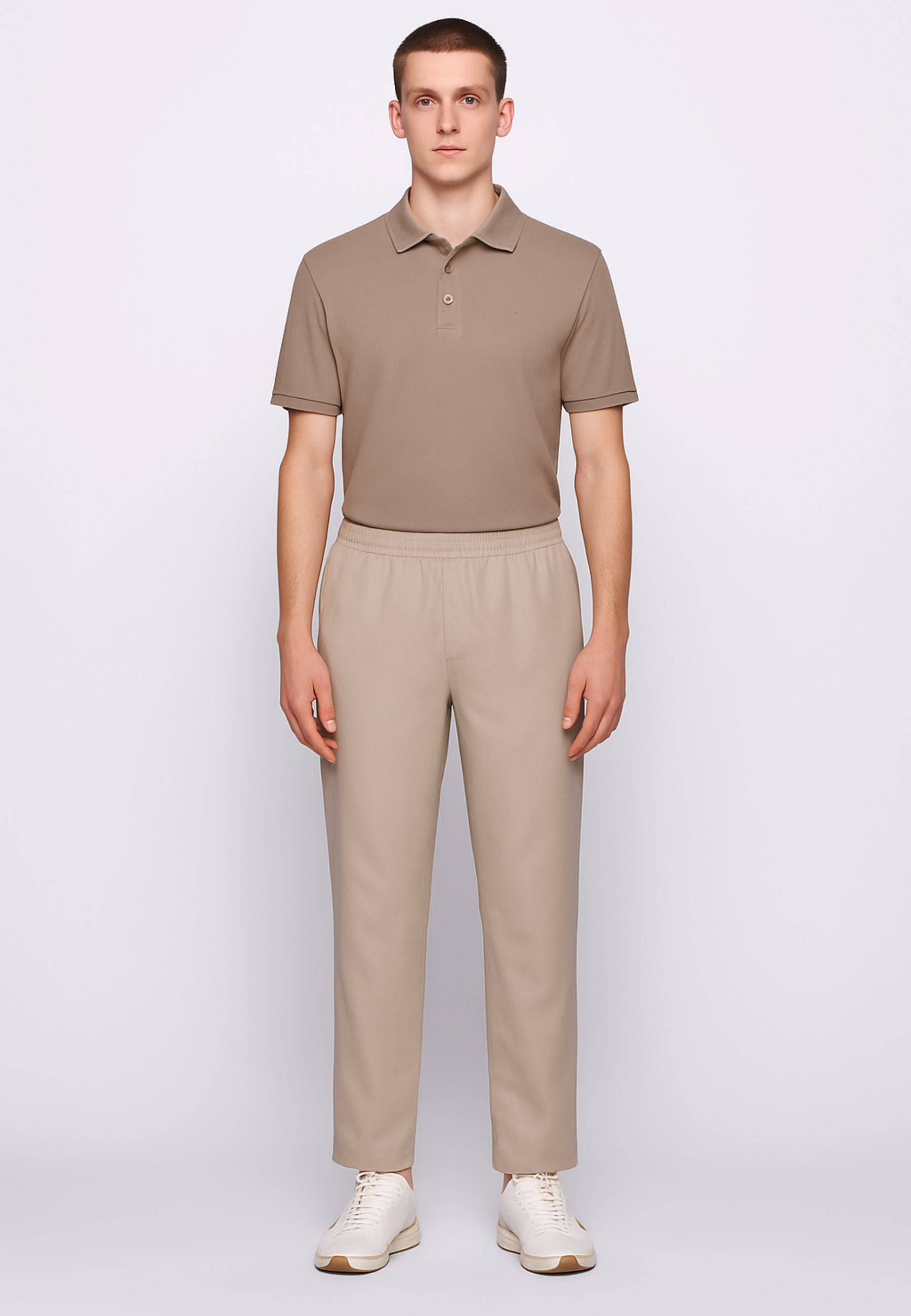 PANTALONE L30 COTTON STRETCH PULL UP RELAXED TAPERED<BR/> 