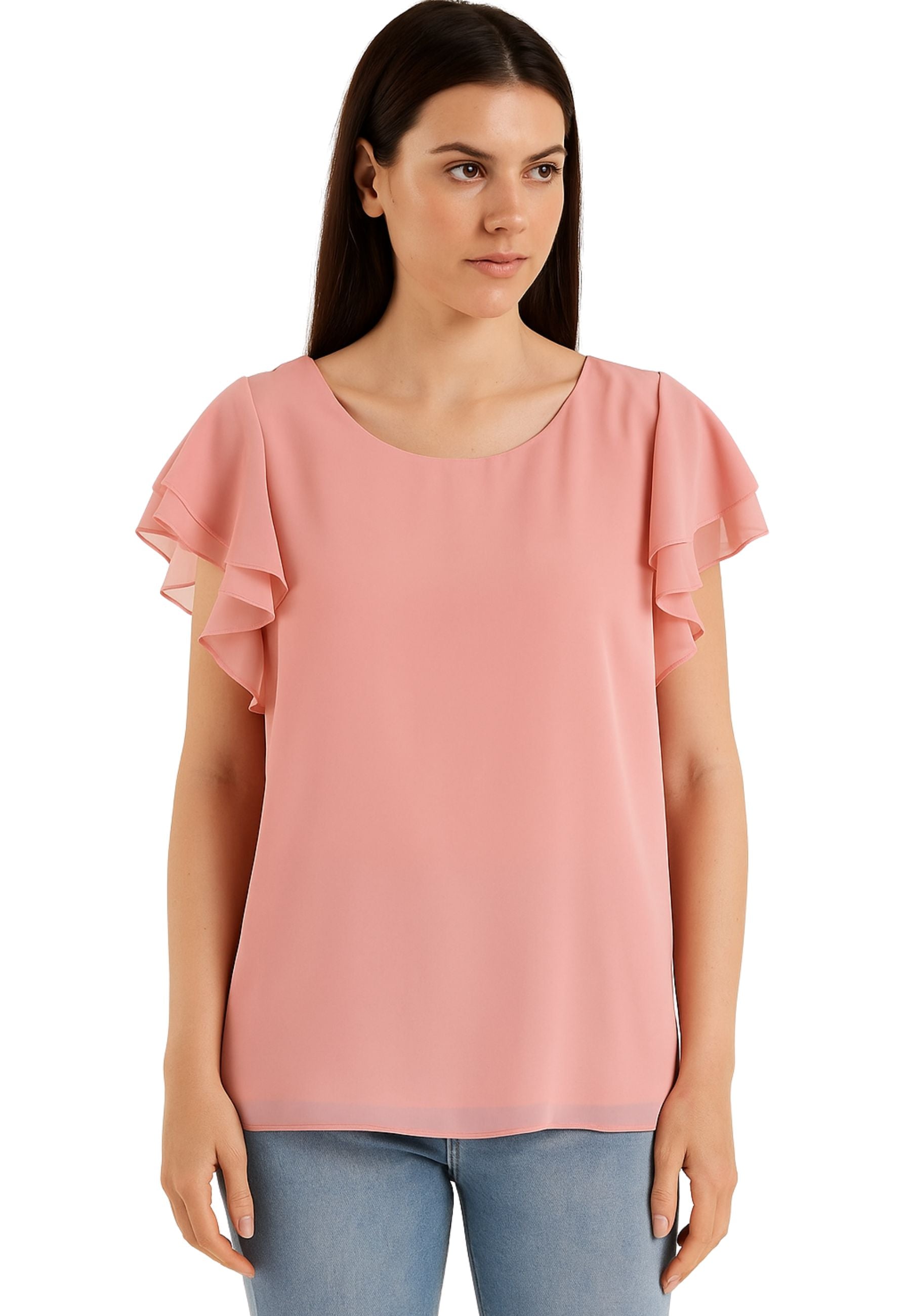 T-shirt donna DonnaG con maniche volant 