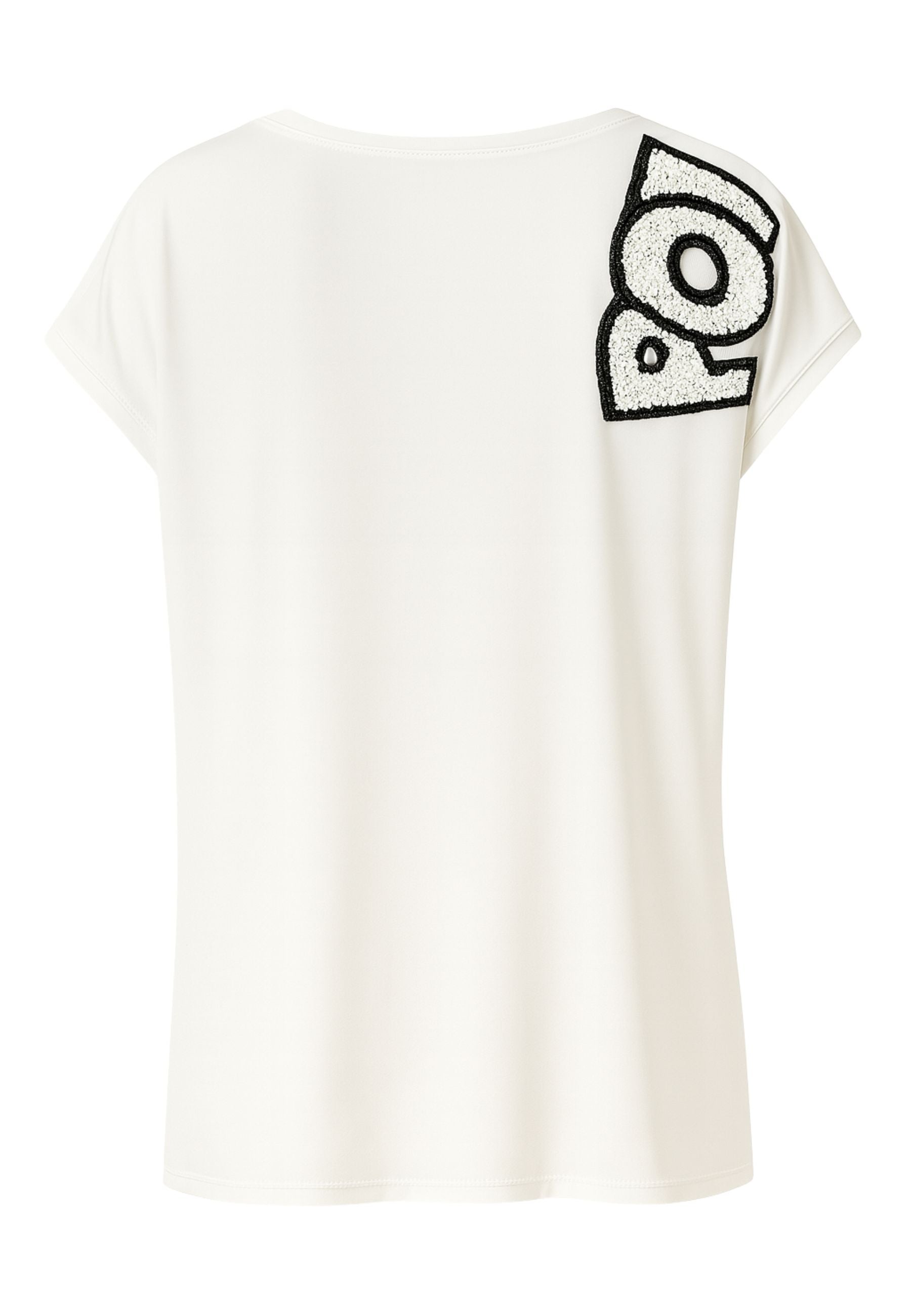 T-shirt DonnaG con Spallina Ricamata - Bianco Ottico 