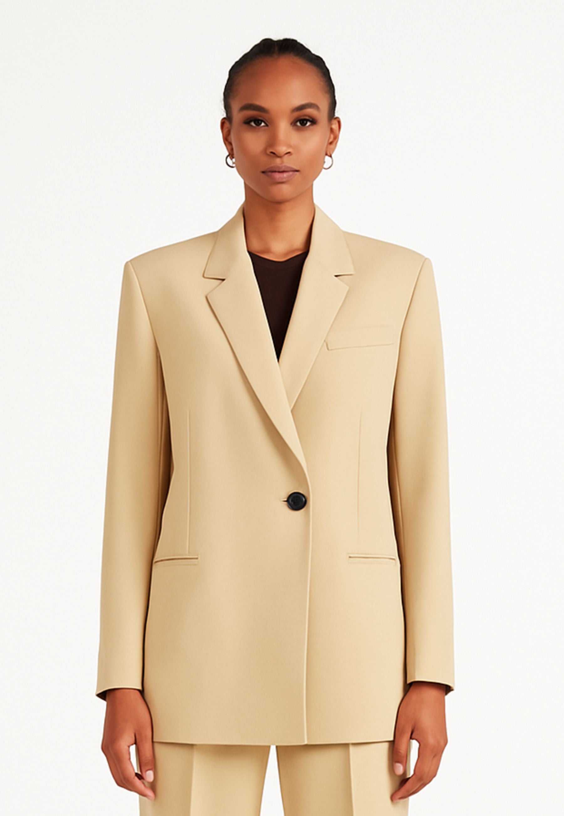 Giacca Donna Beige Sabbia con Bottoni Sartoriali 