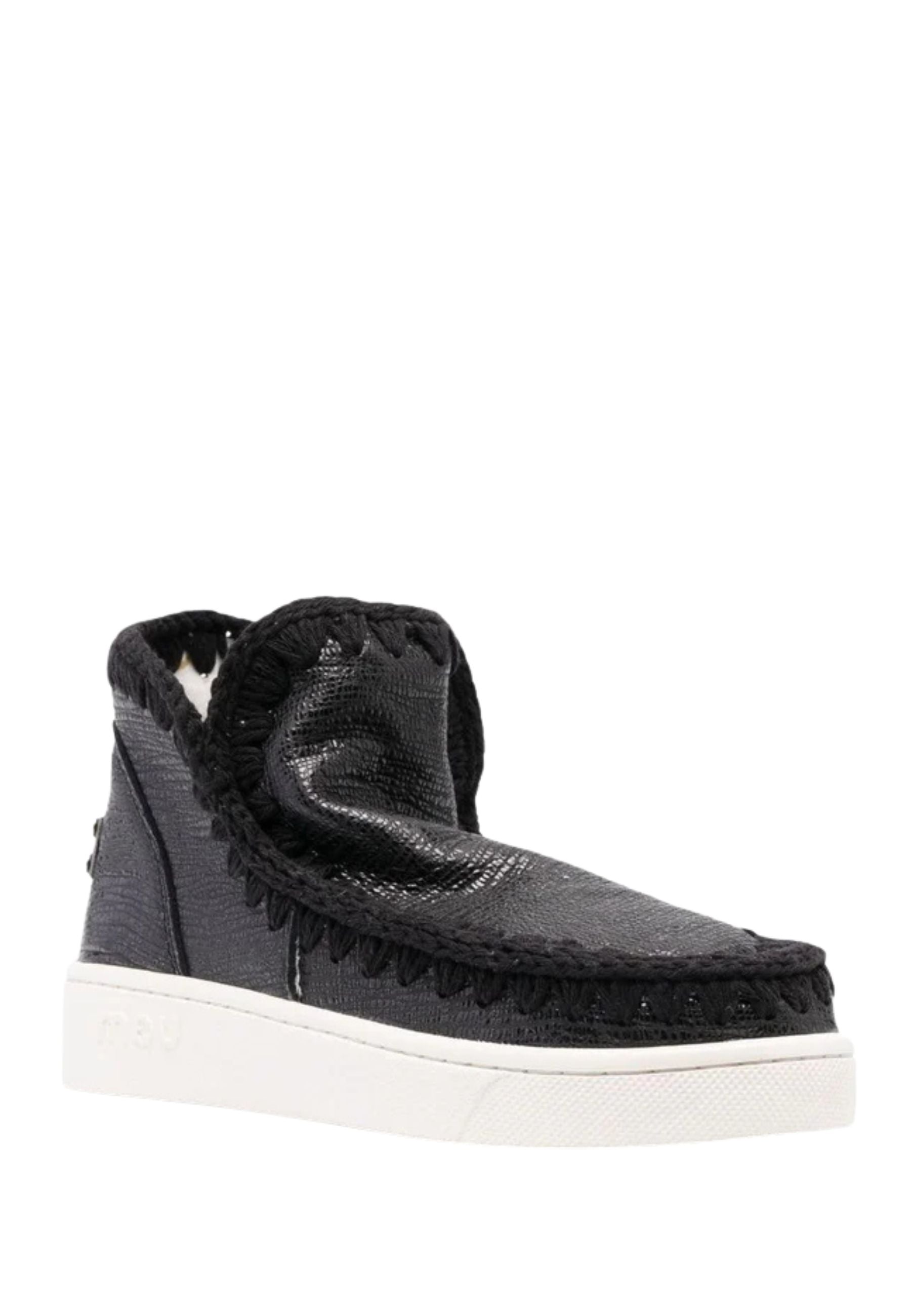 MOU<BR/>Sneakers nera in pelle snake 