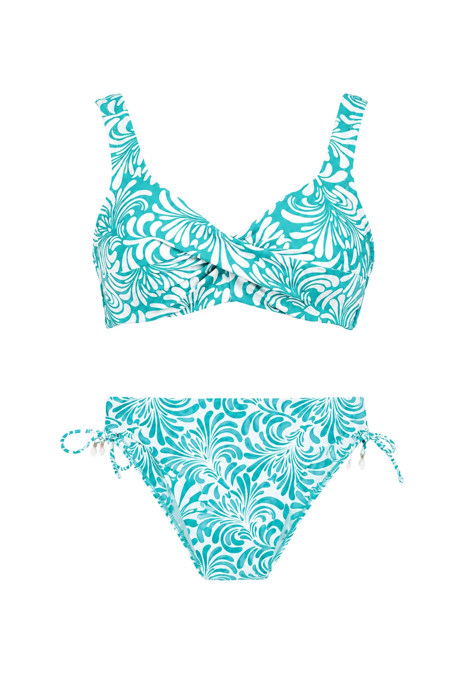 Bikini Twinset con stampa botanica e dettagli gioiello - coppa C 