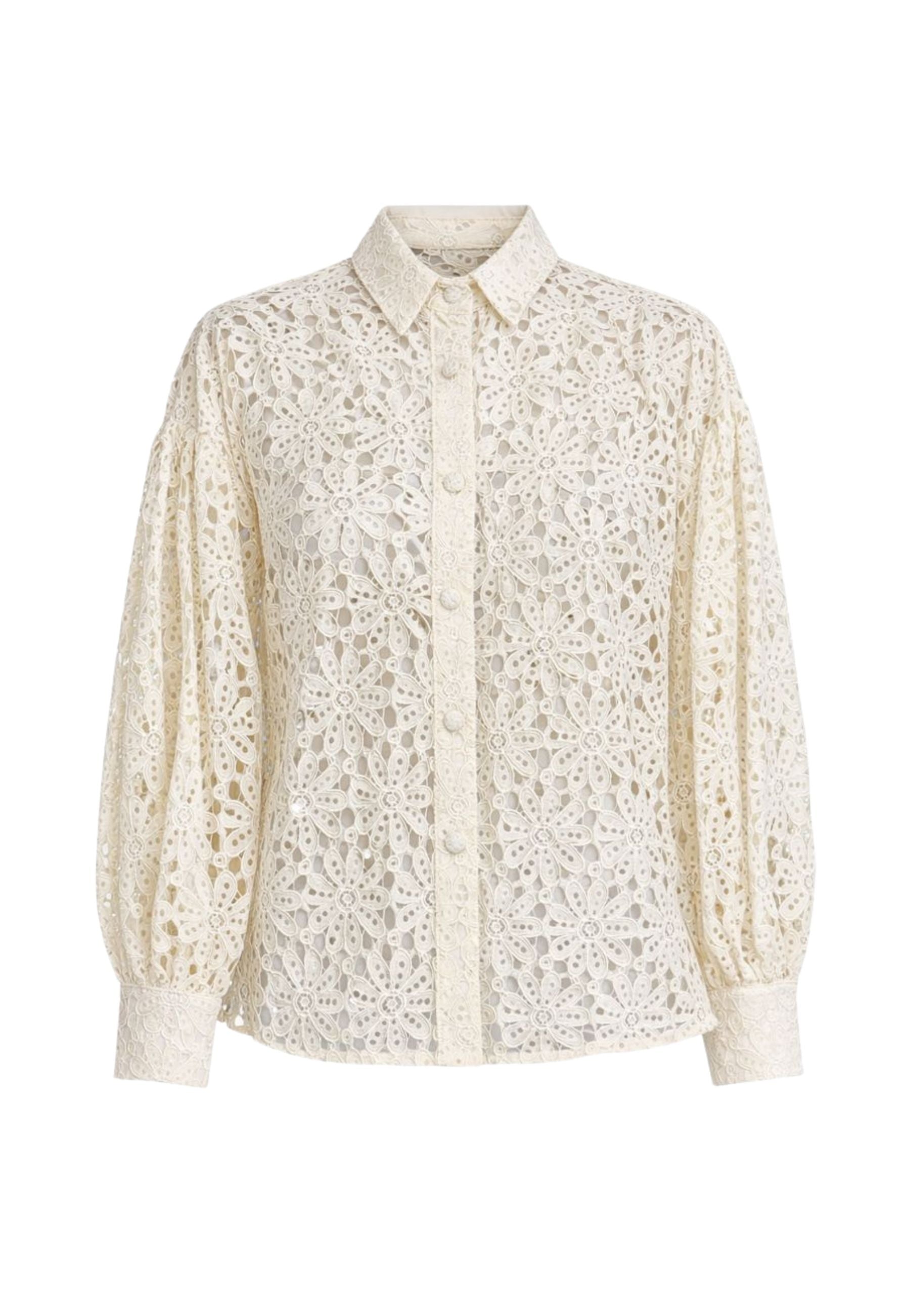 Camicia donna in pizzo floreale 