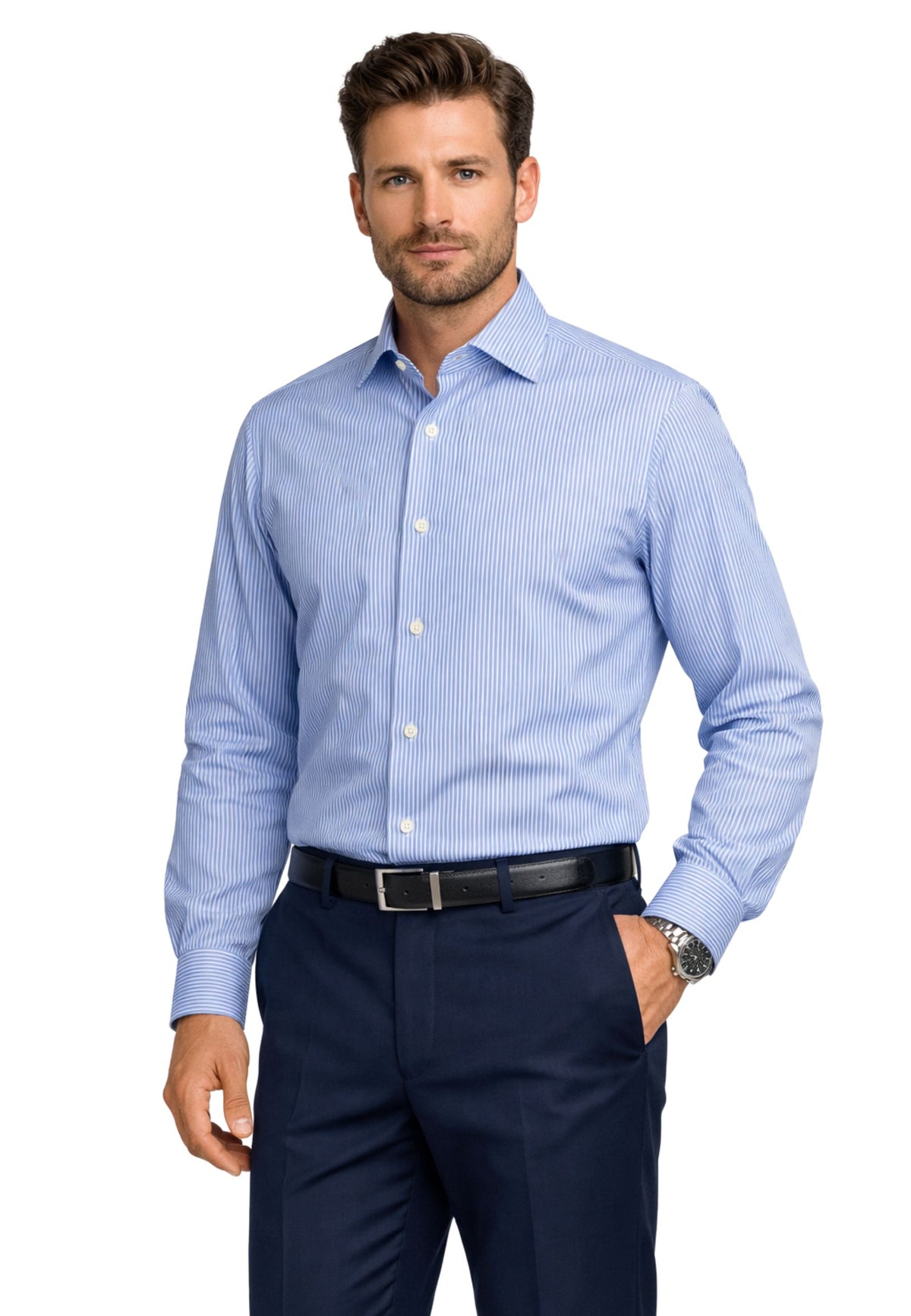 Camicia Alessandro Gherardi a righe - tessuto tecnico elasticizzato 