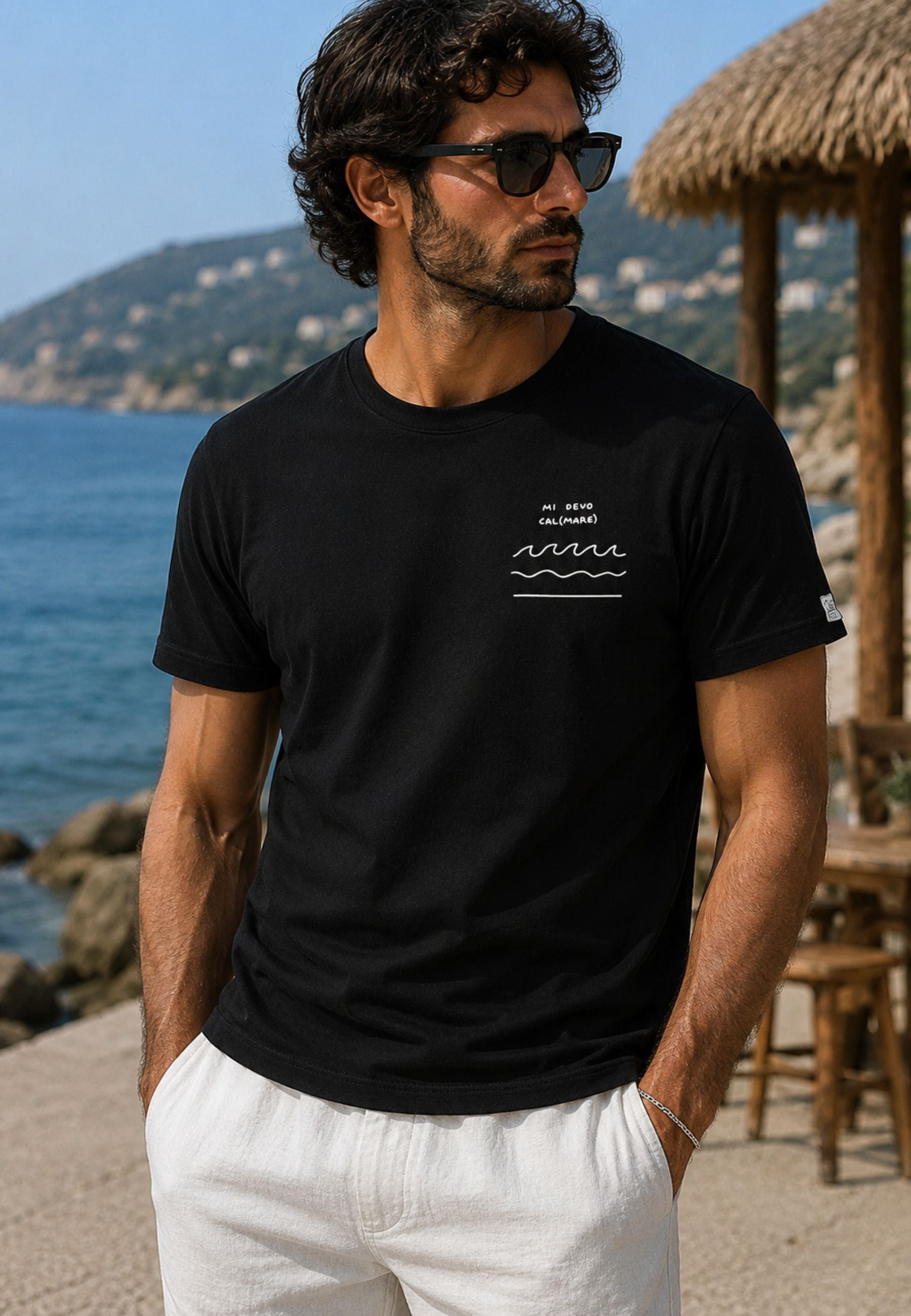Baia 30 Remi - T-shirt Nera Mi Devo Cal(mare) 