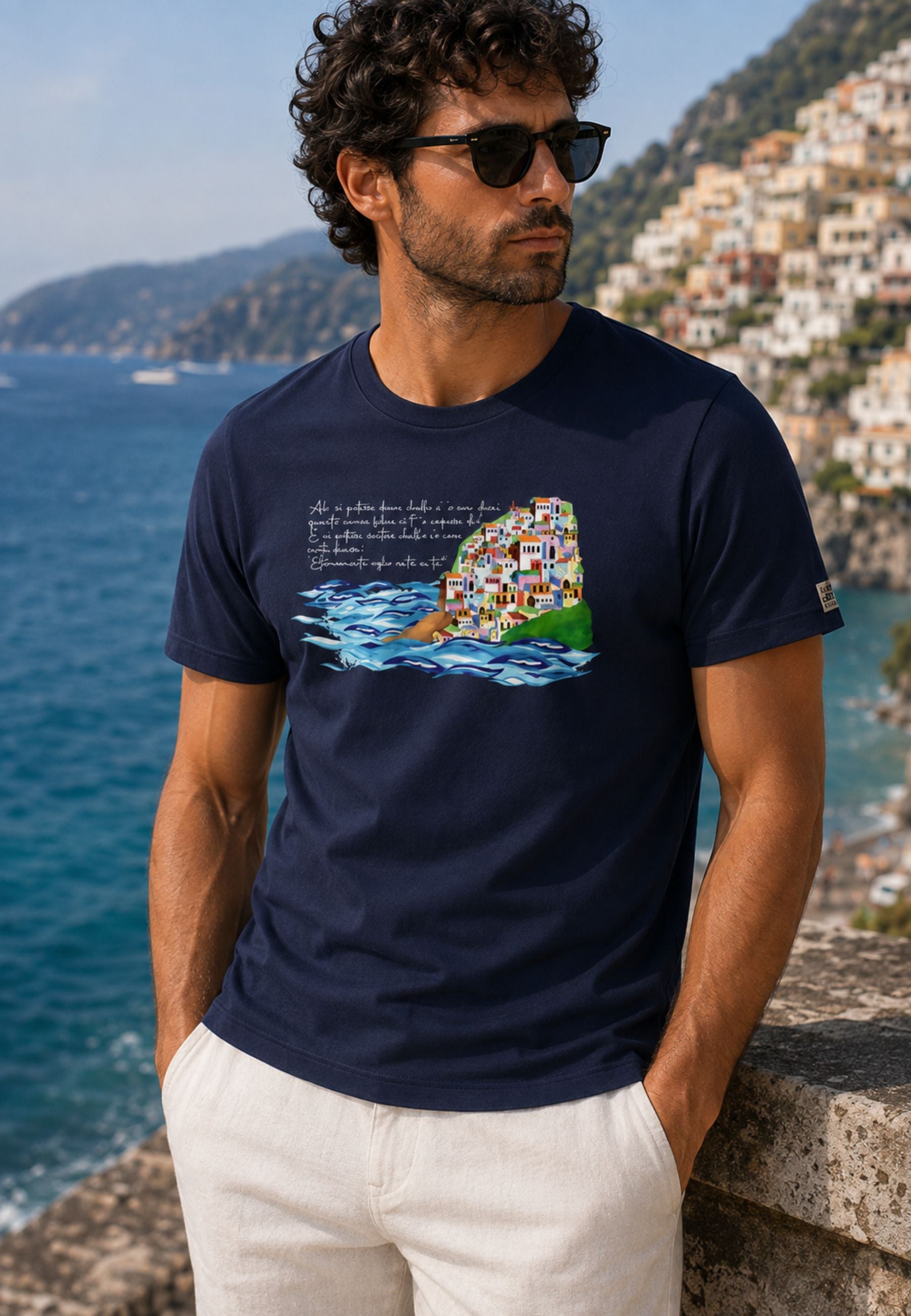 Baia 30 Remi - T-shirt Blu Navy Positano 