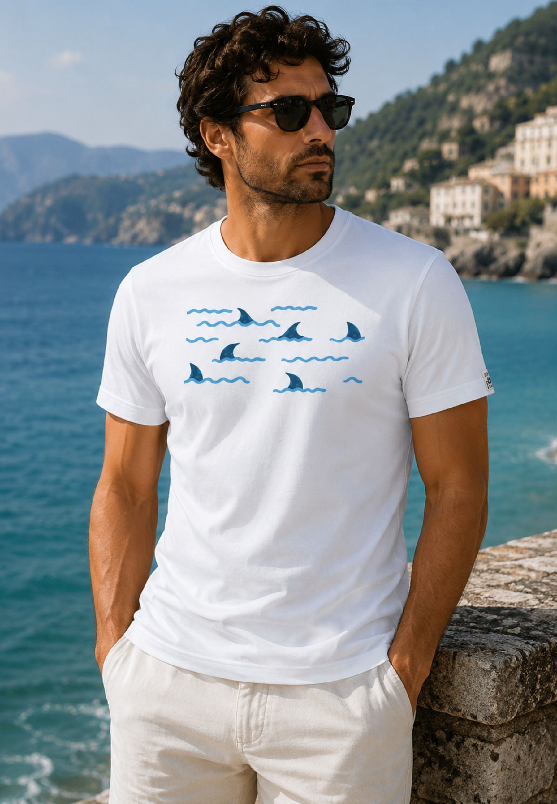 Baia 30 Remi - T-shirt Bianca Shark 