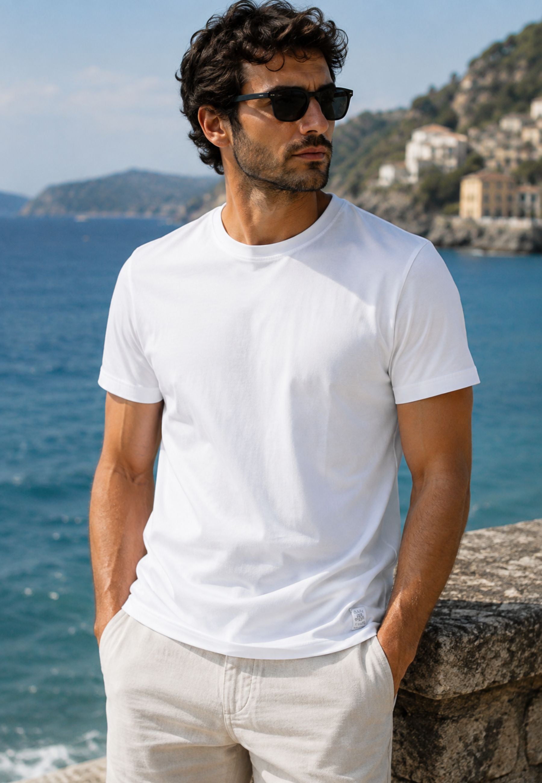 Baia 30 Remi - T-shirt in Filo di Scozia Bianco 