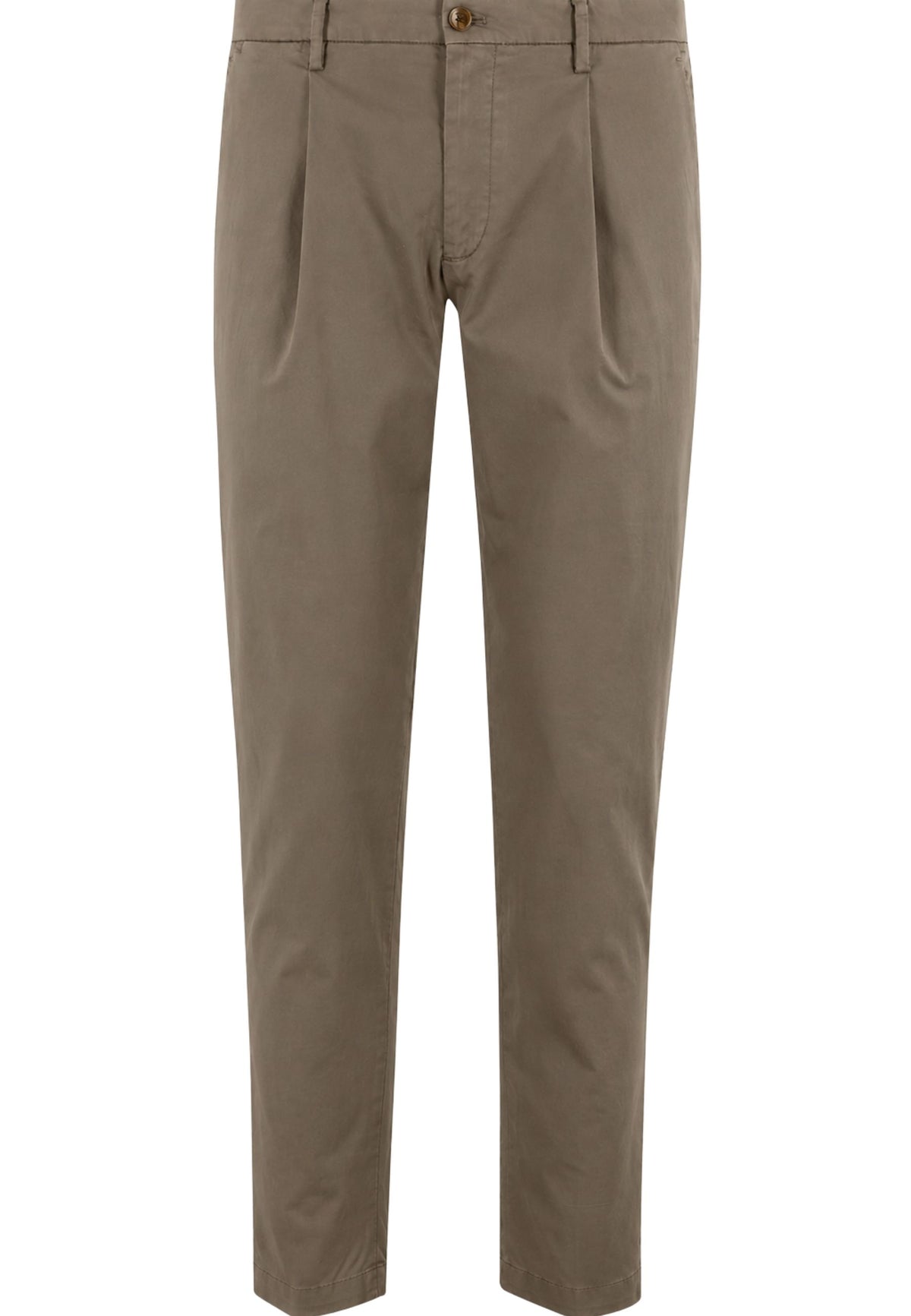 Pantalone Tiberio Briglia in cotone stretch colore fango 