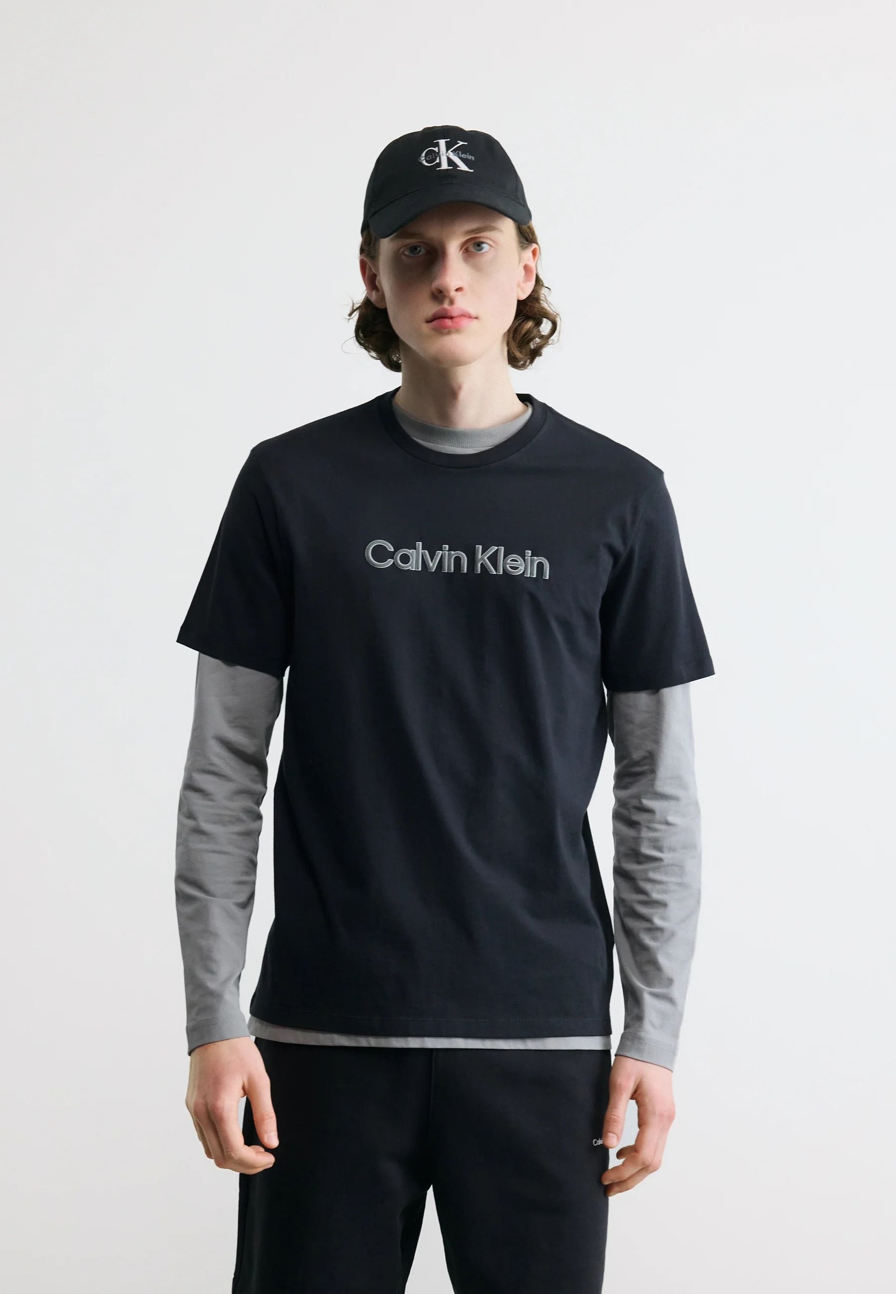Calvin Klein - T-shirt logo in jersey di cotone 