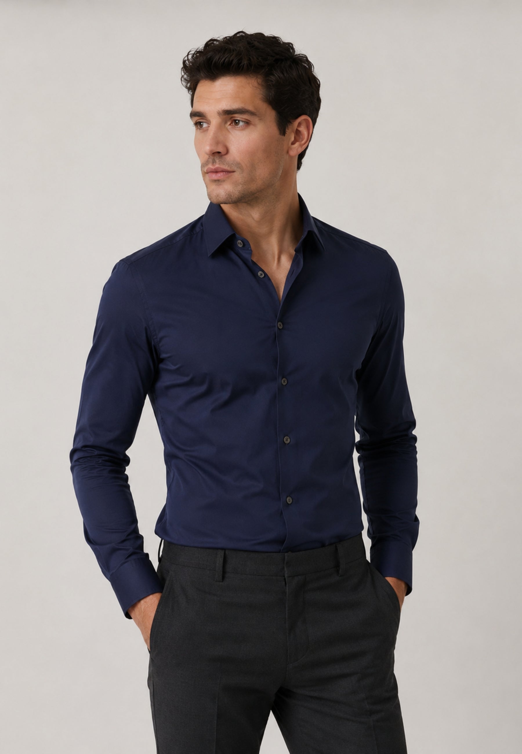 Costume National Homme - Camicia Uomo Super Slim Fit in Cotone Stretch 