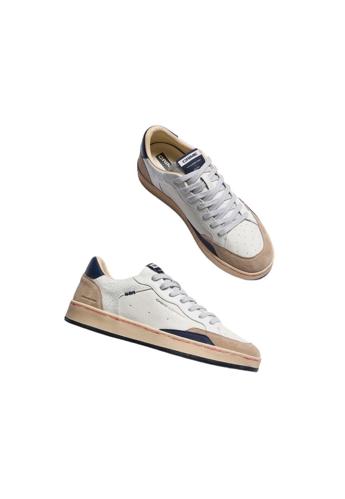 Chelsea Cracked White - Sneakers Uomo Made in Italy 