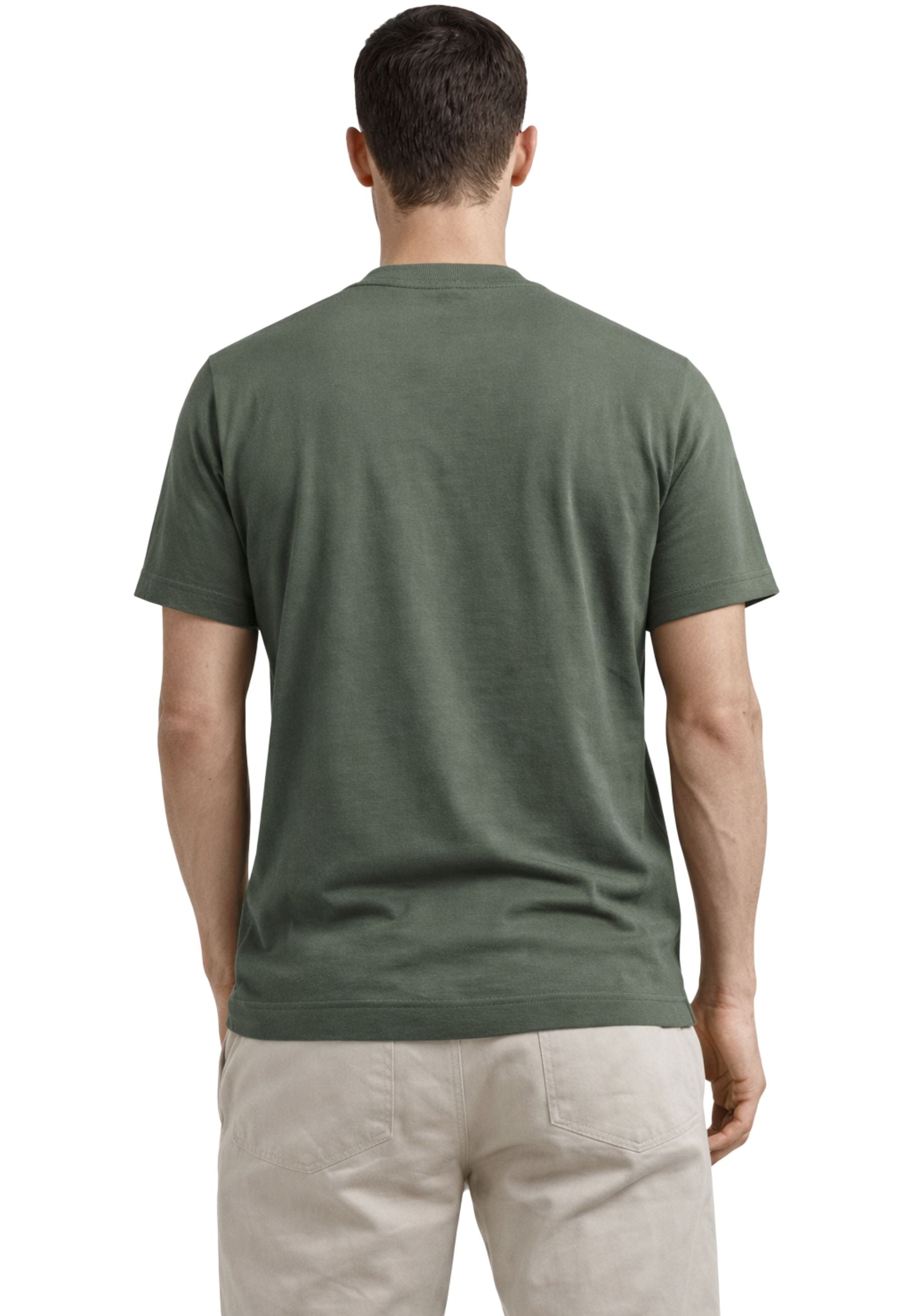 T-shirt girocollo con lavorazione crepe 