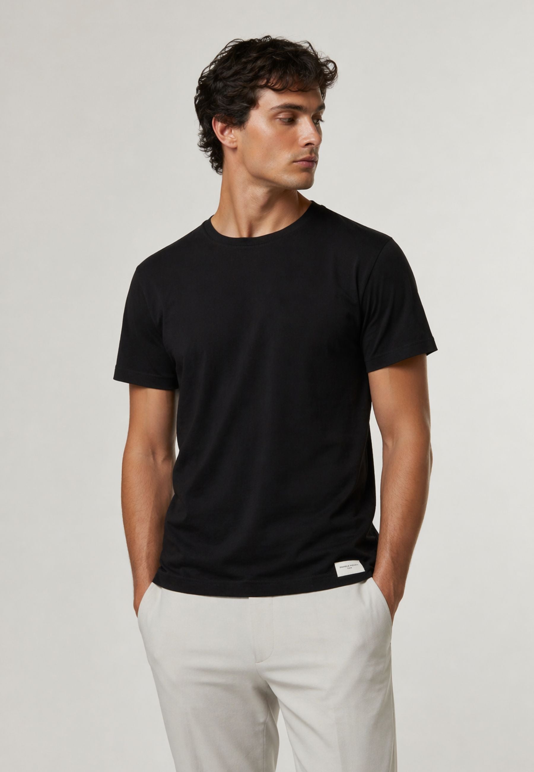 T-shirt paricollo Daniele Fiesoli - Nero 