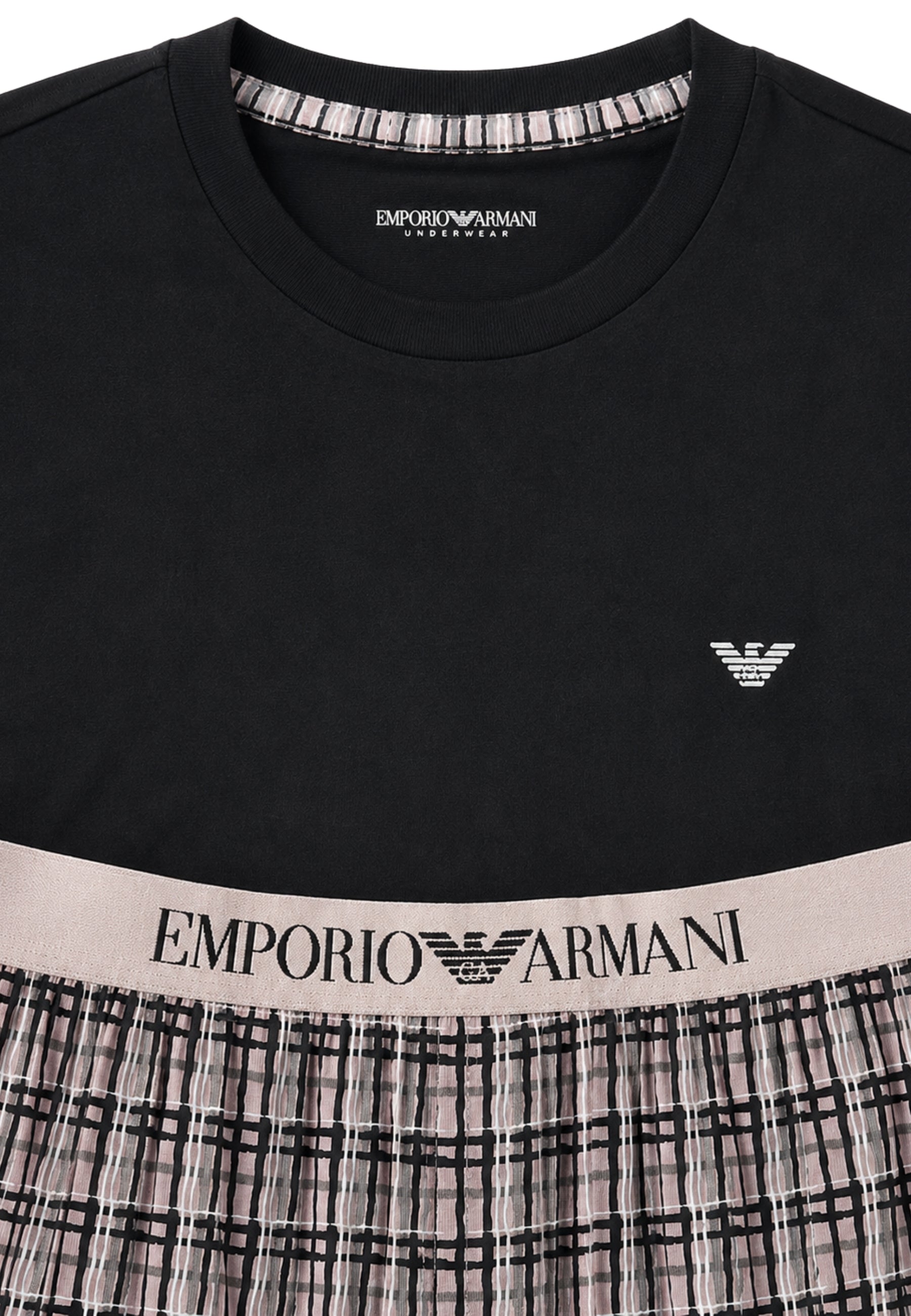 Emporio Armani Pigiama Uomo con Bermuda in Jersey Pattern Mix 