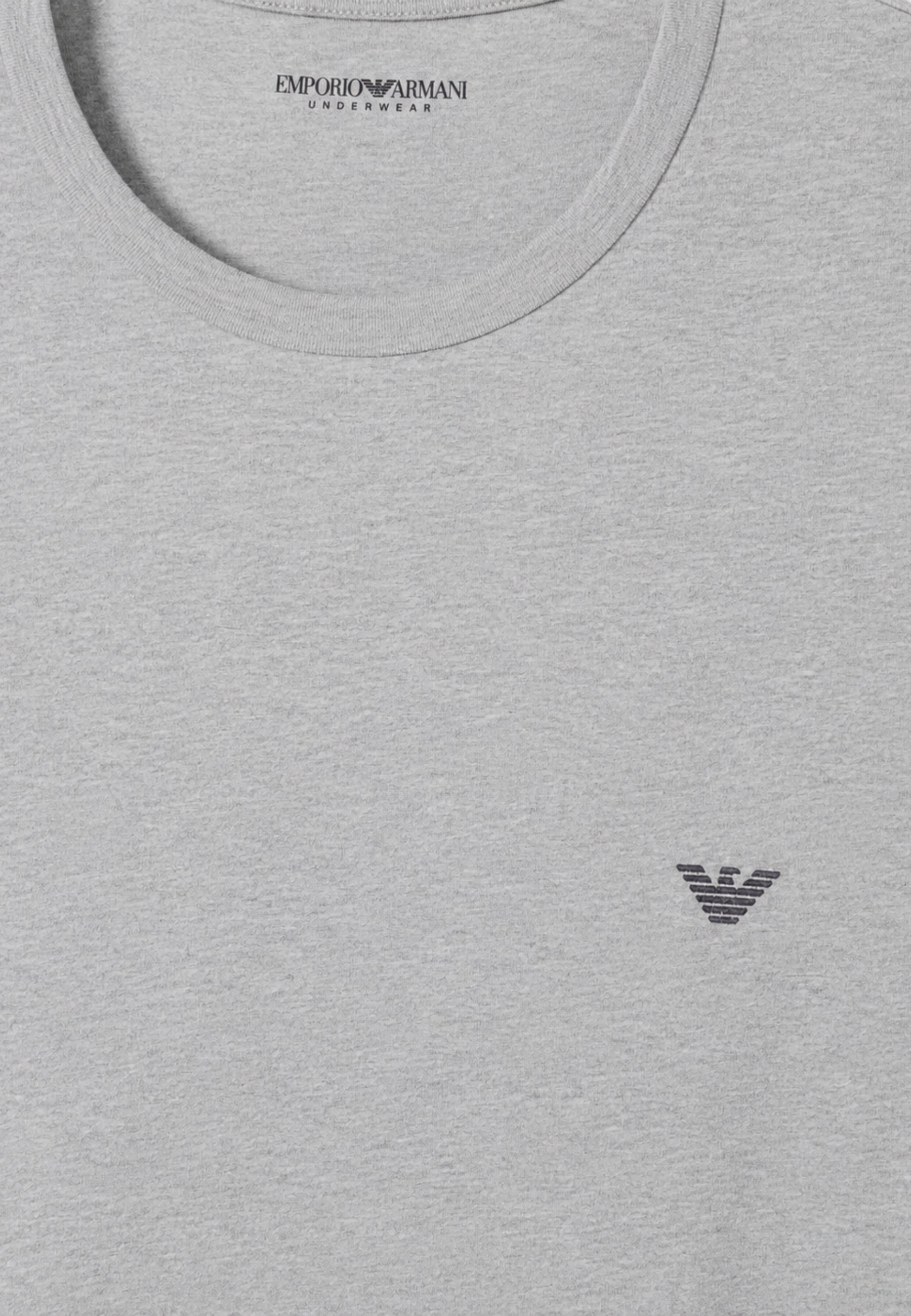 Emporio Armani - Pigiama Uomo con Bermuda in Jersey Stretch - T-shirt Beige e Bermuda Blu 