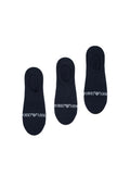 Emporio Armani Herren-Füßlinge 3 Paar aus Stretch-Baumwolle – Marineblau