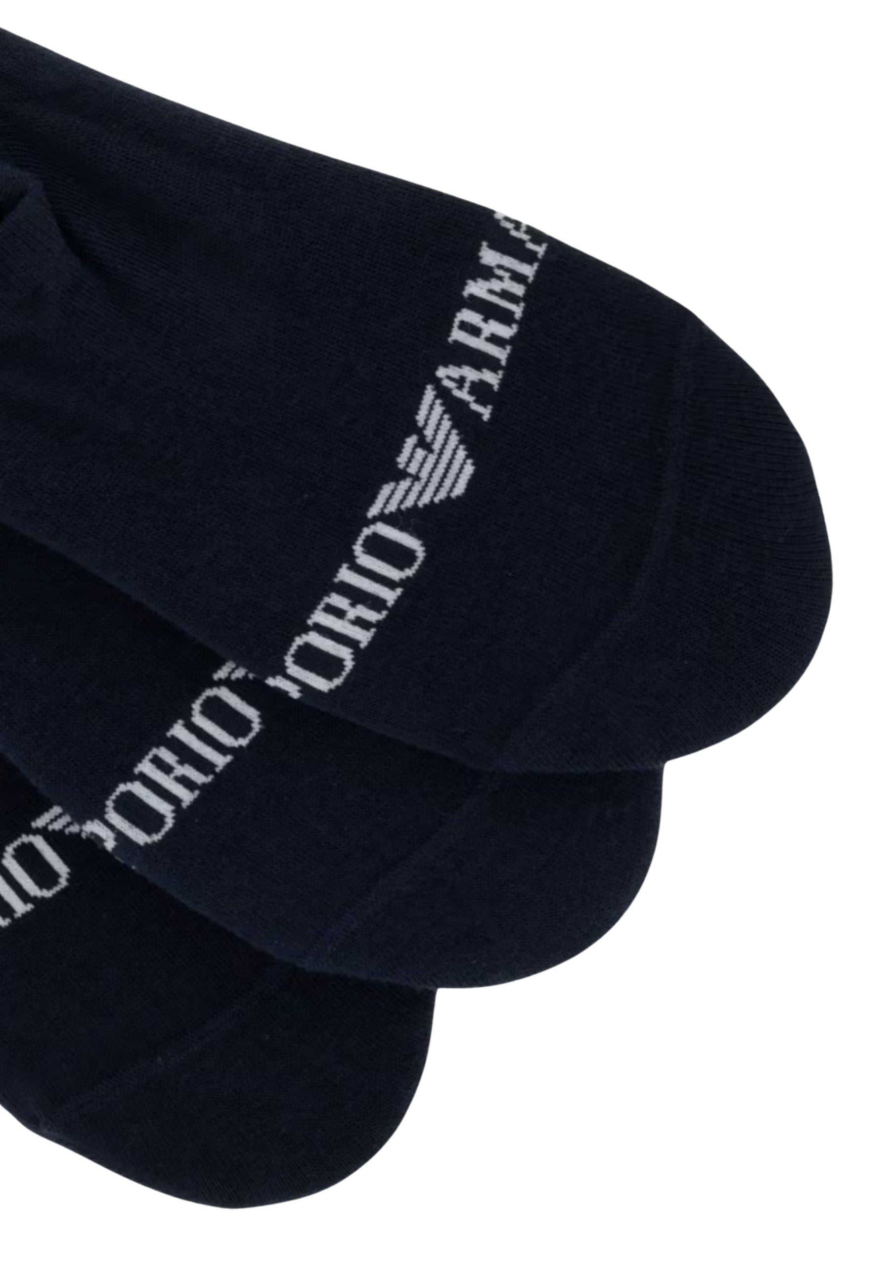 Emporio Armani Calzini Fantasmini Uomo 3 Paia in Cotone Stretch - Blu Navy 