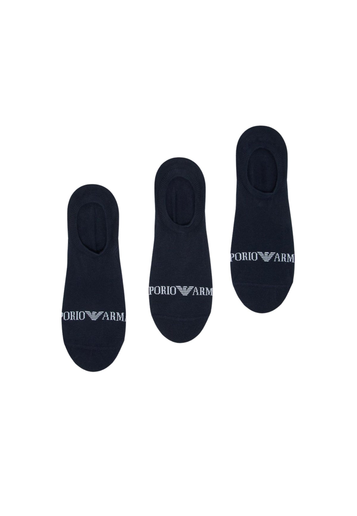 Emporio Armani Calzini Fantasmini Uomo 3 Paia in Cotone Stretch - Blu Navy 