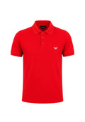 Emporio Armani Herren-Polo aus Baumwoll-Piqué – Rot